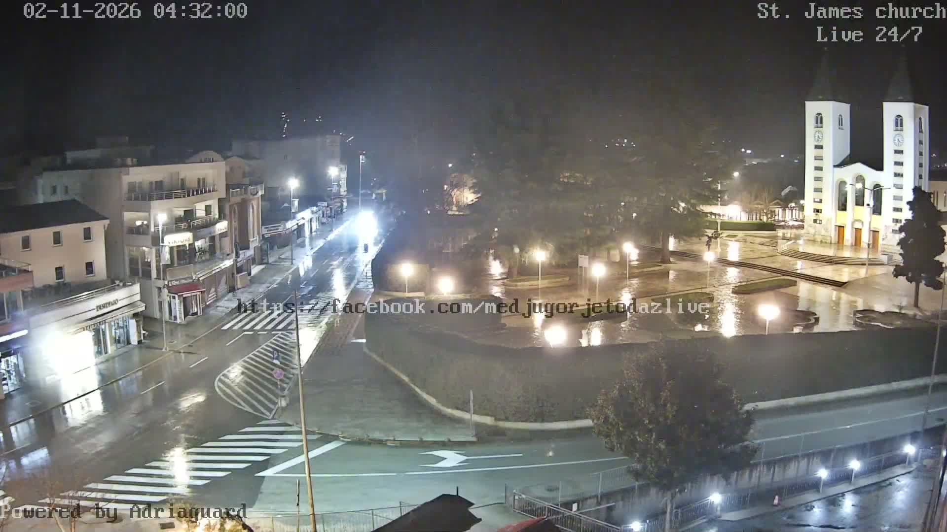 Međugorje,  Church of St. James the Greater (Apostle) Live Cam - Medugorje, Citluk, Herzegovina-Neretva, Federation of Bosnia and Herzegovina, Bosnia and Herzegovina