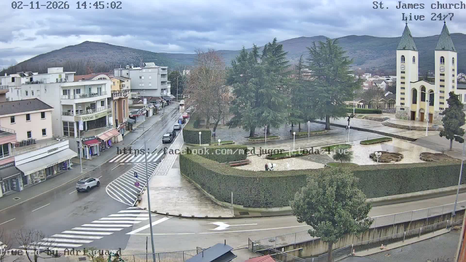 Međugorje,  Church of St. James the Greater (Apostle) Live Cam - Medugorje, Citluk, Herzegovina-Neretva, Federation of Bosnia and Herzegovina, Bosnia and Herzegovina