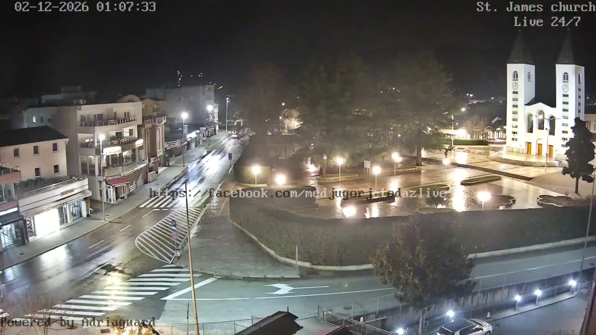 Međugorje,  Church of St. James the Greater (Apostle) Live Cam - Medugorje, Citluk, Herzegovina-Neretva, Federation of Bosnia and Herzegovina, Bosnia and Herzegovina
