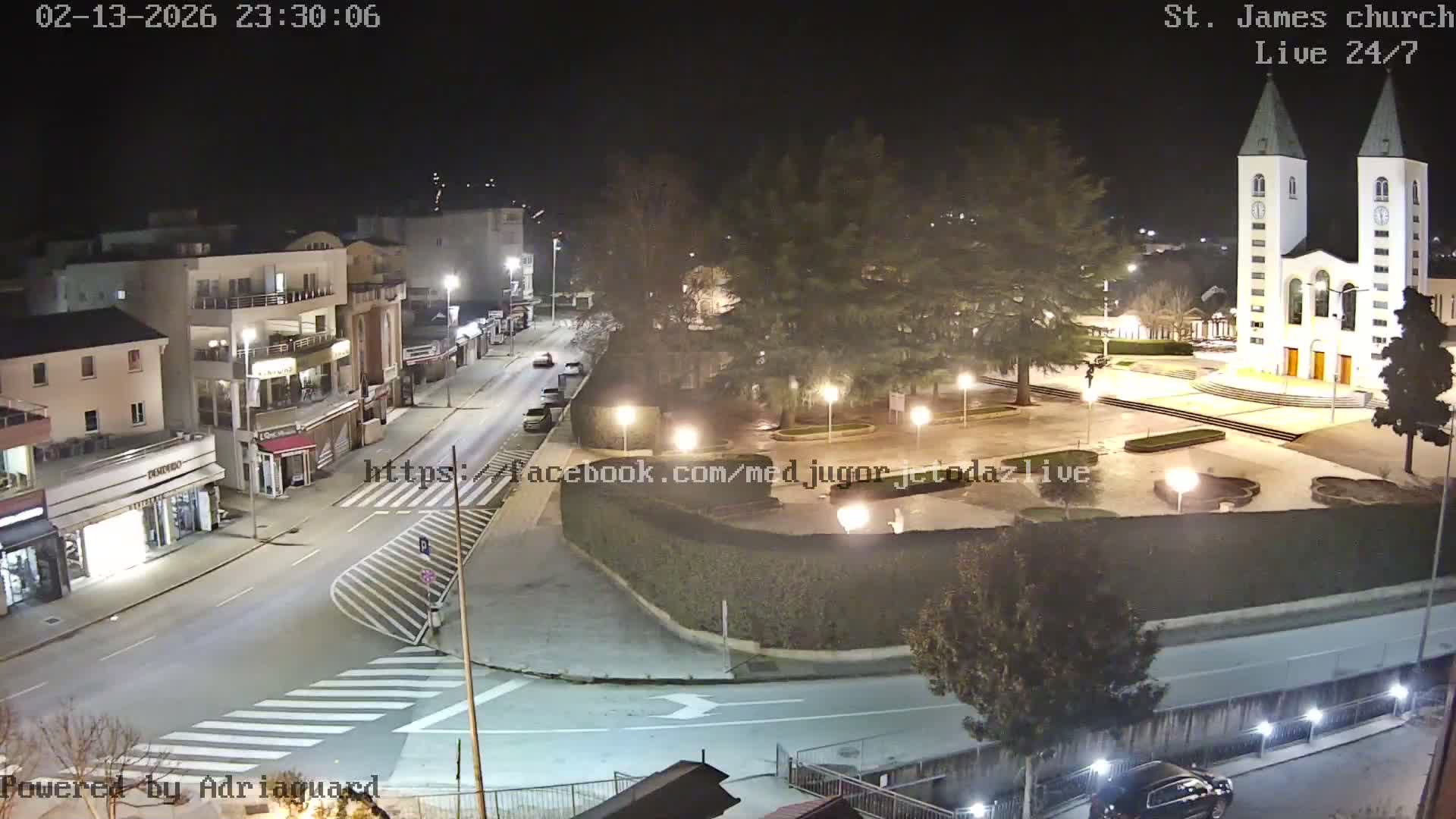 Međugorje,  Church of St. James the Greater (Apostle) Live Cam - Medugorje, Citluk, Herzegovina-Neretva, Federation of Bosnia and Herzegovina, Bosnia and Herzegovina