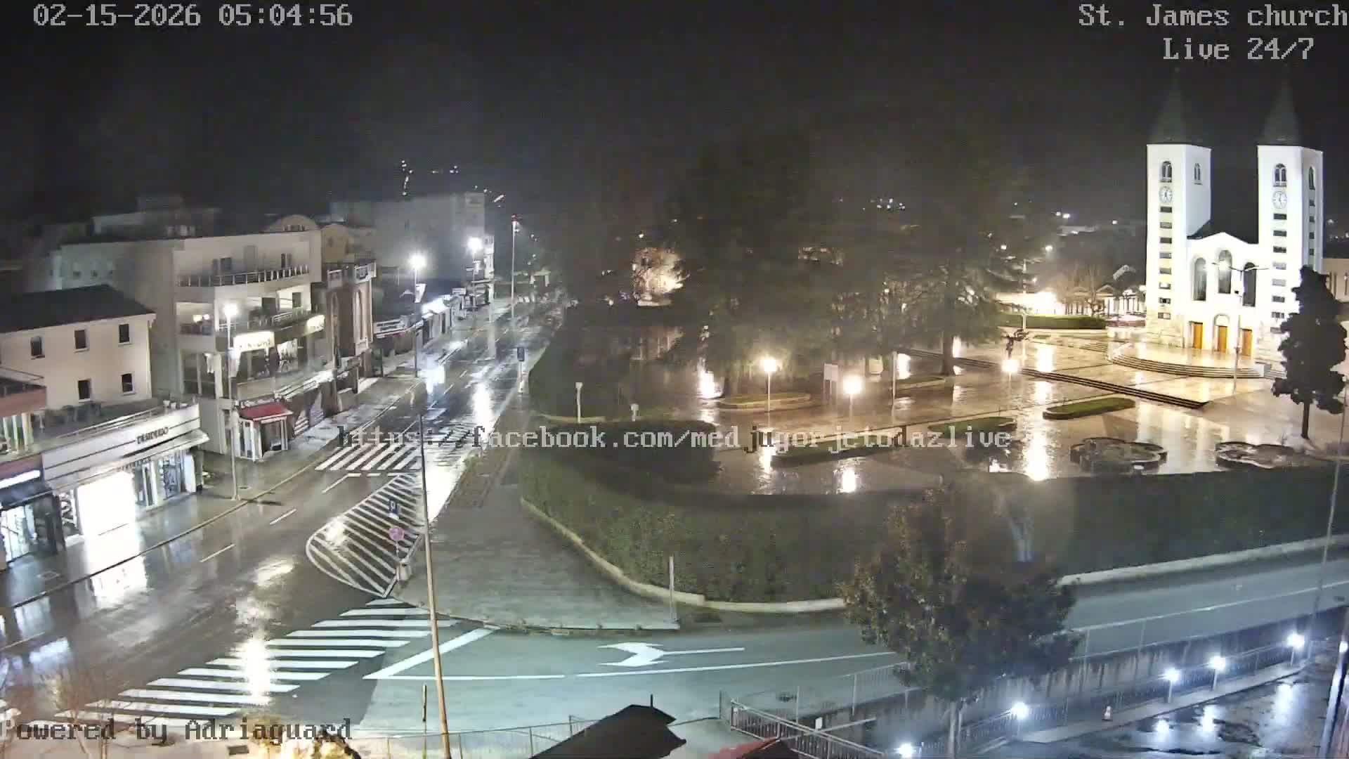 Međugorje,  Church of St. James the Greater (Apostle) Live Cam - Medugorje, Citluk, Herzegovina-Neretva, Federation of Bosnia and Herzegovina, Bosnia and Herzegovina