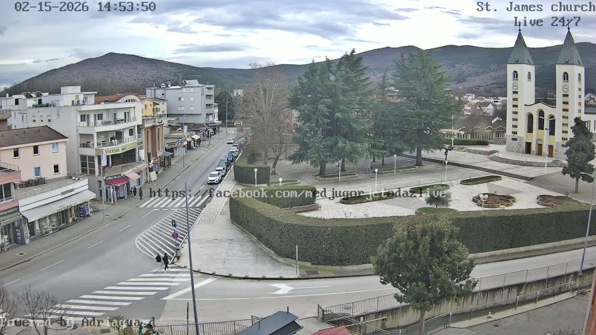 Međugorje,  Church of St. James the Greater (Apostle) Live Cam - Medugorje, Citluk, Herzegovina-Neretva, Federation of Bosnia and Herzegovina, Bosnia and Herzegovina