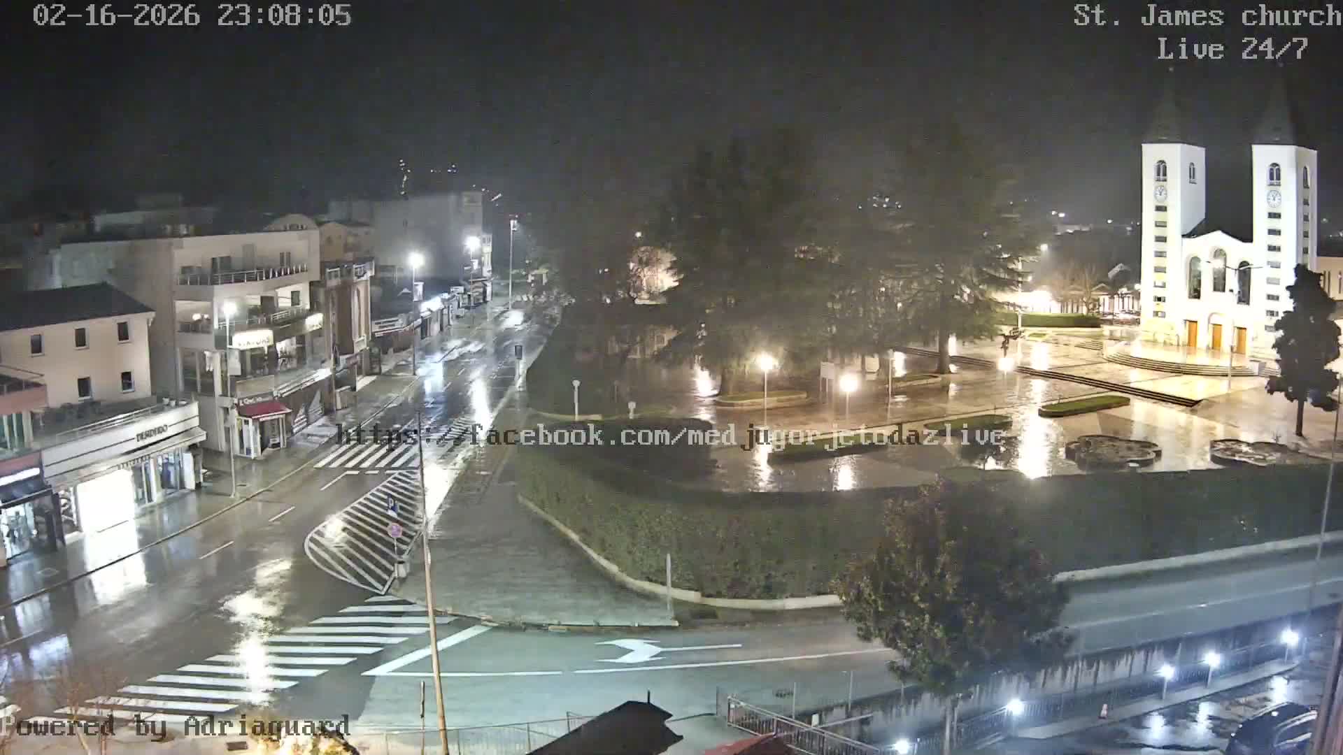 Međugorje,  Church of St. James the Greater (Apostle) Live Cam - Medugorje, Citluk, Herzegovina-Neretva, Federation of Bosnia and Herzegovina, Bosnia and Herzegovina
