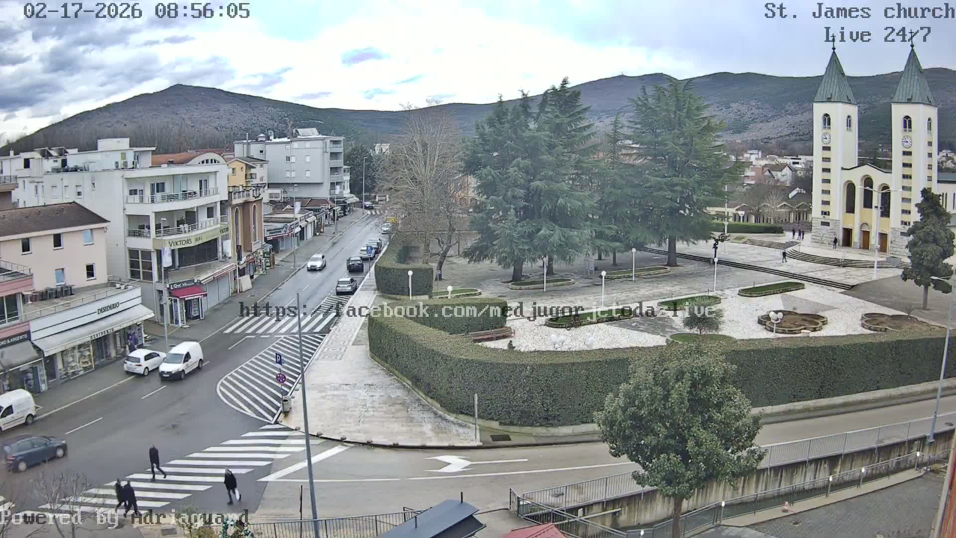 Međugorje,  Church of St. James the Greater (Apostle) Live Cam - Medugorje, Citluk, Herzegovina-Neretva, Federation of Bosnia and Herzegovina, Bosnia and Herzegovina