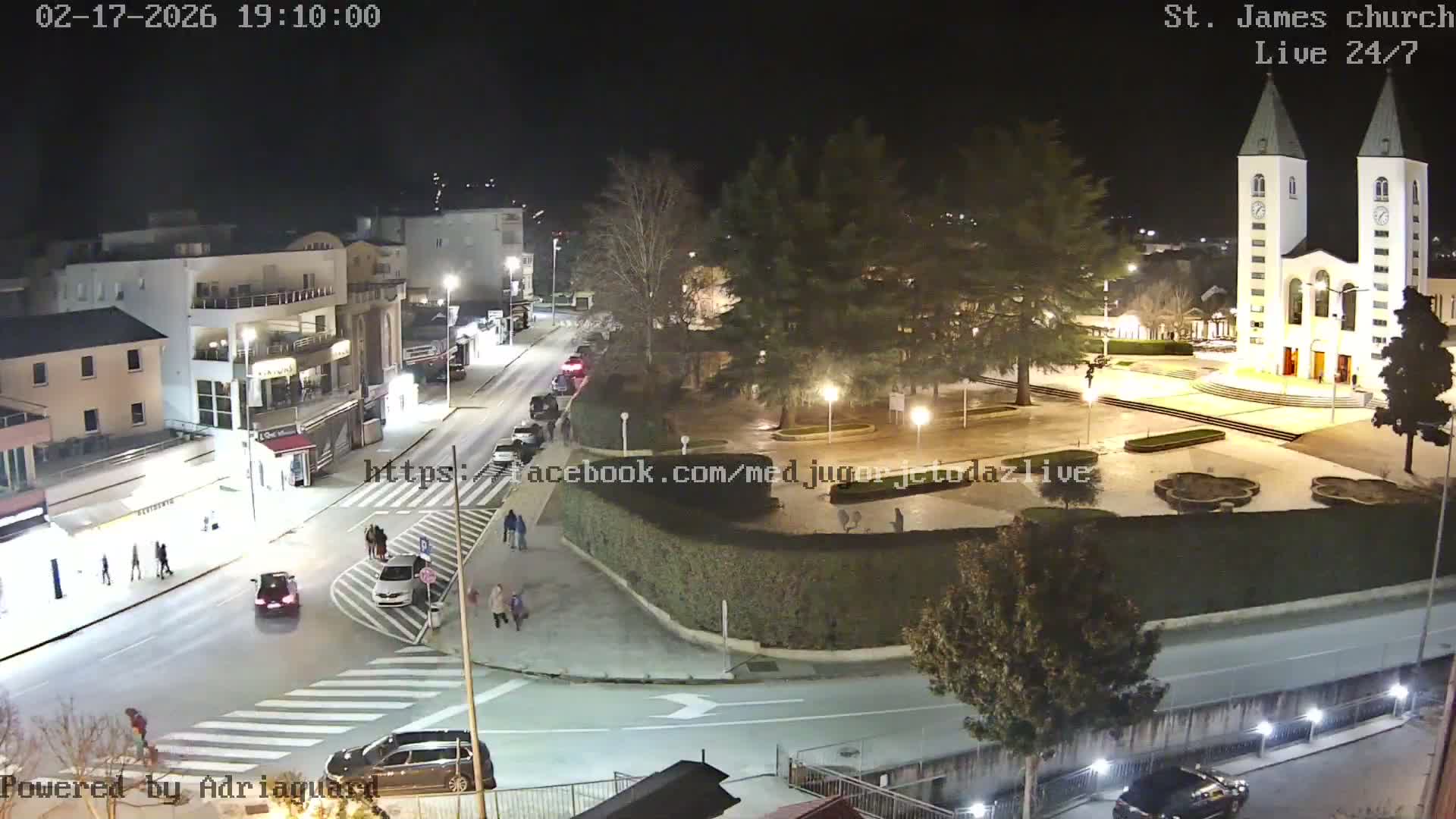 Međugorje,  Church of St. James the Greater (Apostle) Live Cam - Medugorje, Citluk, Herzegovina-Neretva, Federation of Bosnia and Herzegovina, Bosnia and Herzegovina