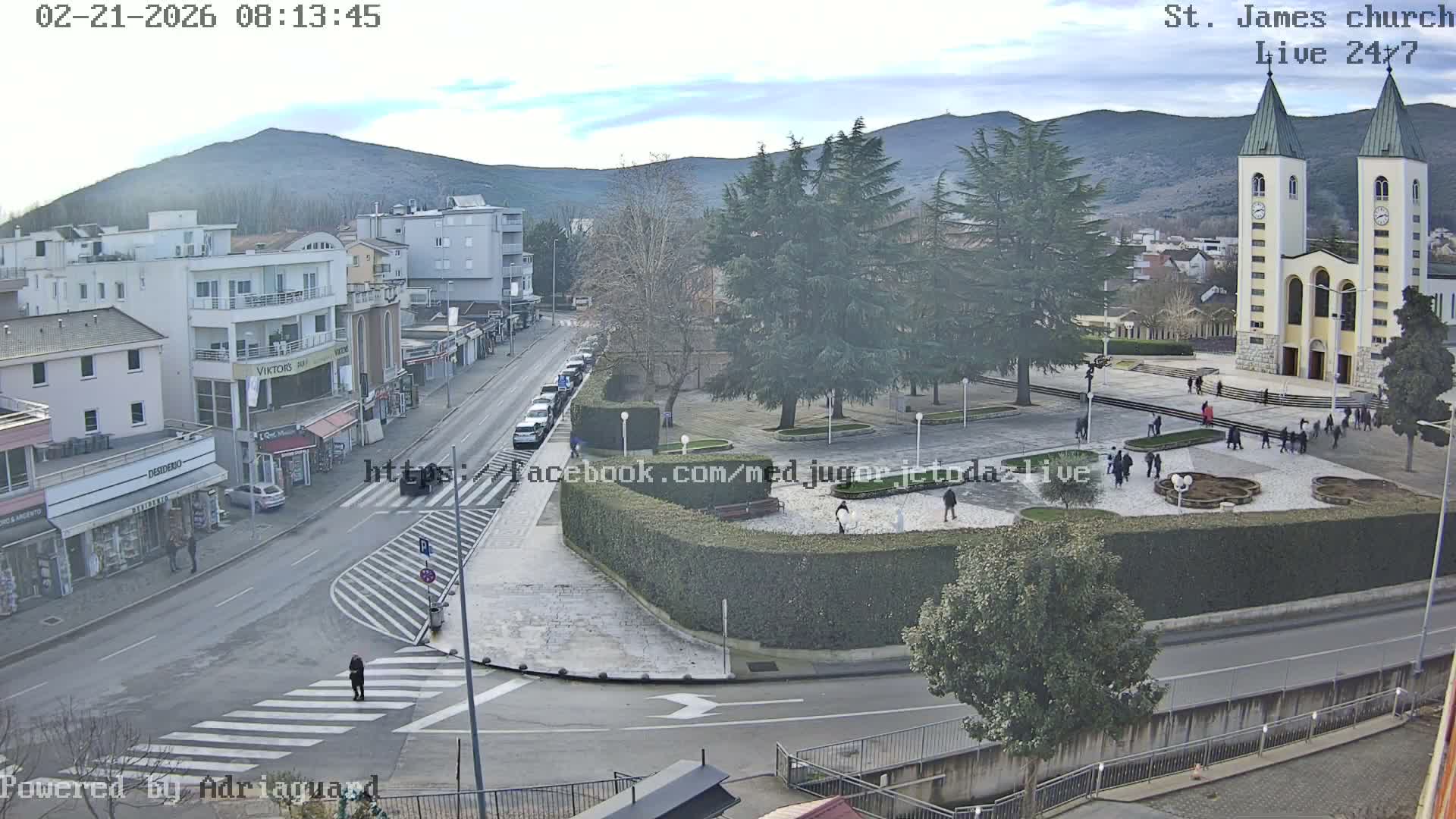 Međugorje,  Church of St. James the Greater (Apostle) Live Cam - Medugorje, Citluk, Herzegovina-Neretva, Federation of Bosnia and Herzegovina, Bosnia and Herzegovina