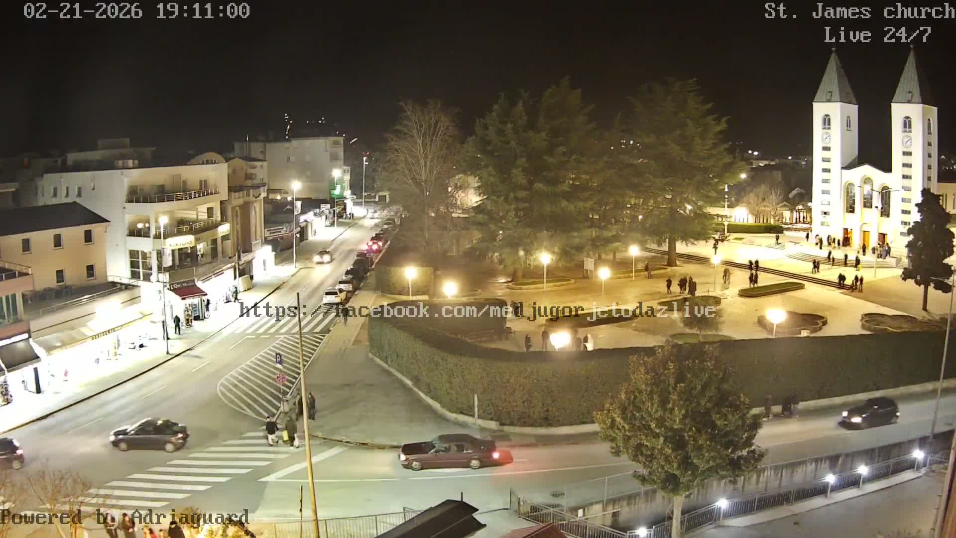 Međugorje,  Church of St. James the Greater (Apostle) Live Cam - Medugorje, Citluk, Herzegovina-Neretva, Federation of Bosnia and Herzegovina, Bosnia and Herzegovina