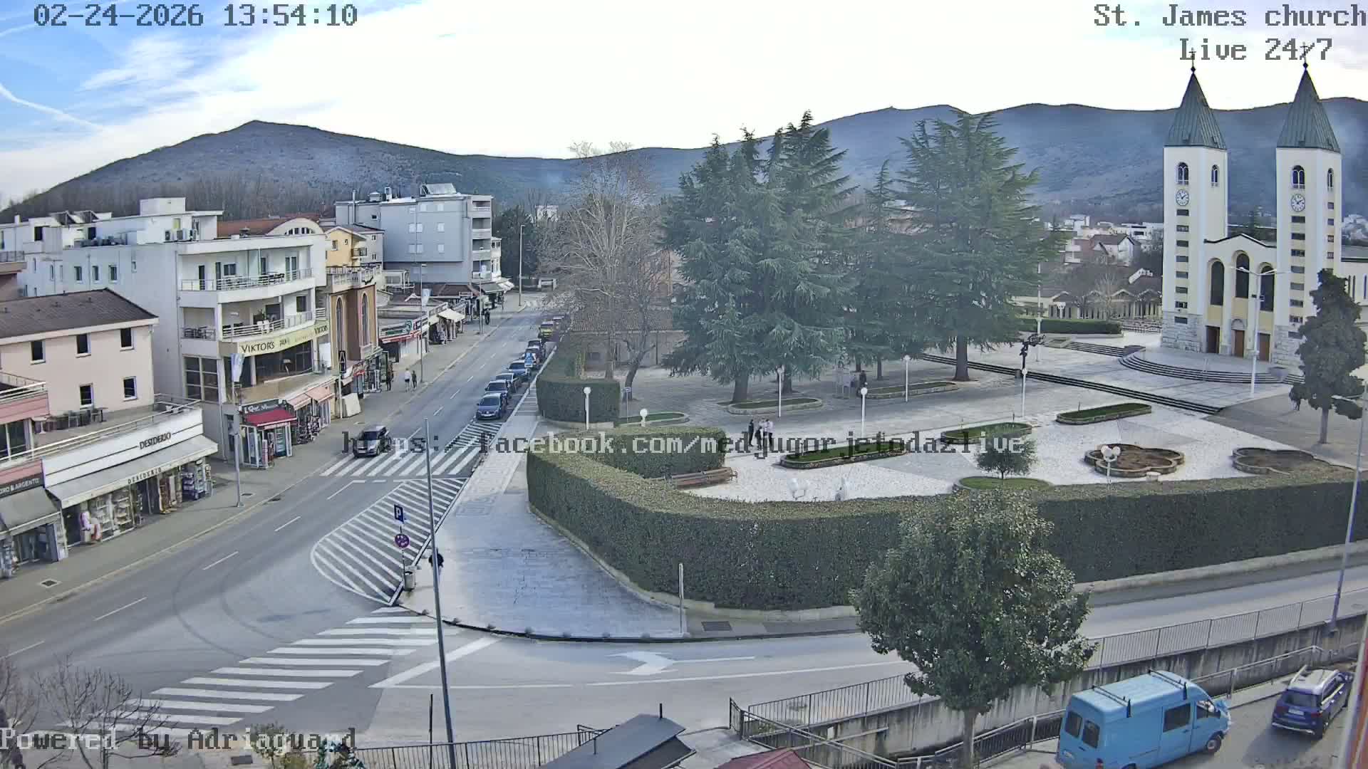 Međugorje,  Church of St. James the Greater (Apostle) Live Cam - Medugorje, Citluk, Herzegovina-Neretva, Federation of Bosnia and Herzegovina, Bosnia and Herzegovina
