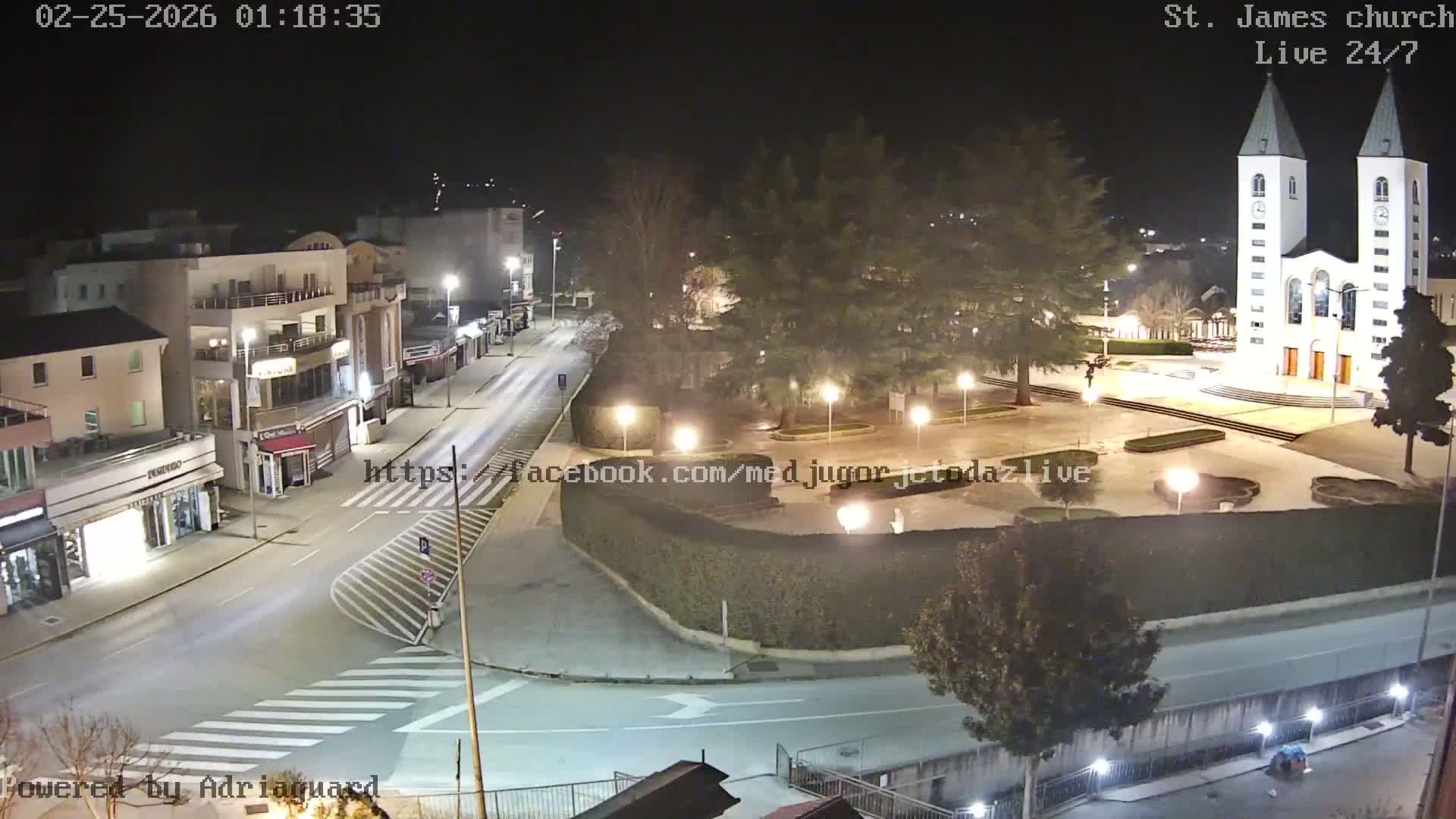 Međugorje,  Church of St. James the Greater (Apostle) Live Cam - Medugorje, Citluk, Herzegovina-Neretva, Federation of Bosnia and Herzegovina, Bosnia and Herzegovina