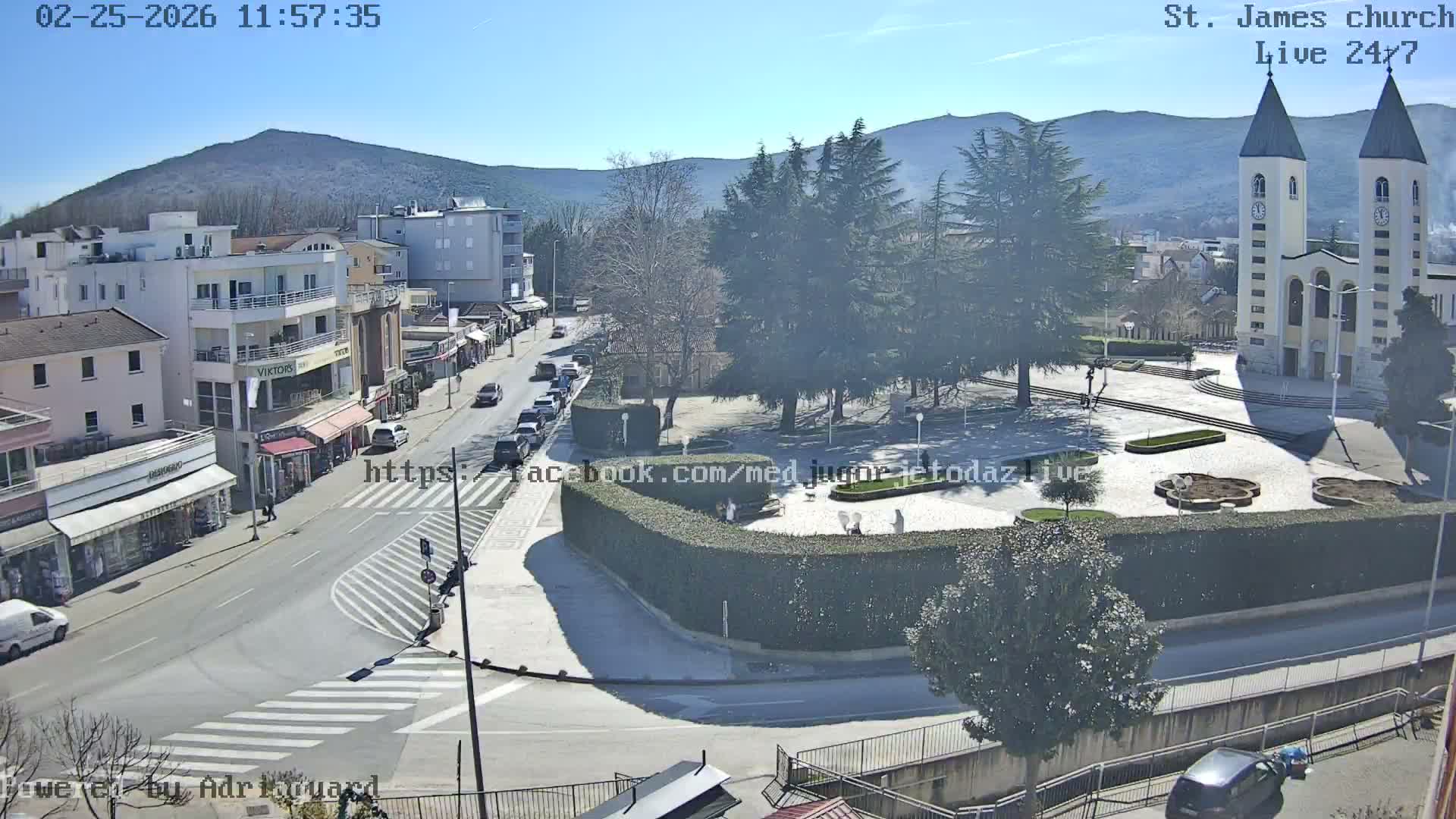 Međugorje,  Church of St. James the Greater (Apostle) Live Cam - Medugorje, Citluk, Herzegovina-Neretva, Federation of Bosnia and Herzegovina, Bosnia and Herzegovina