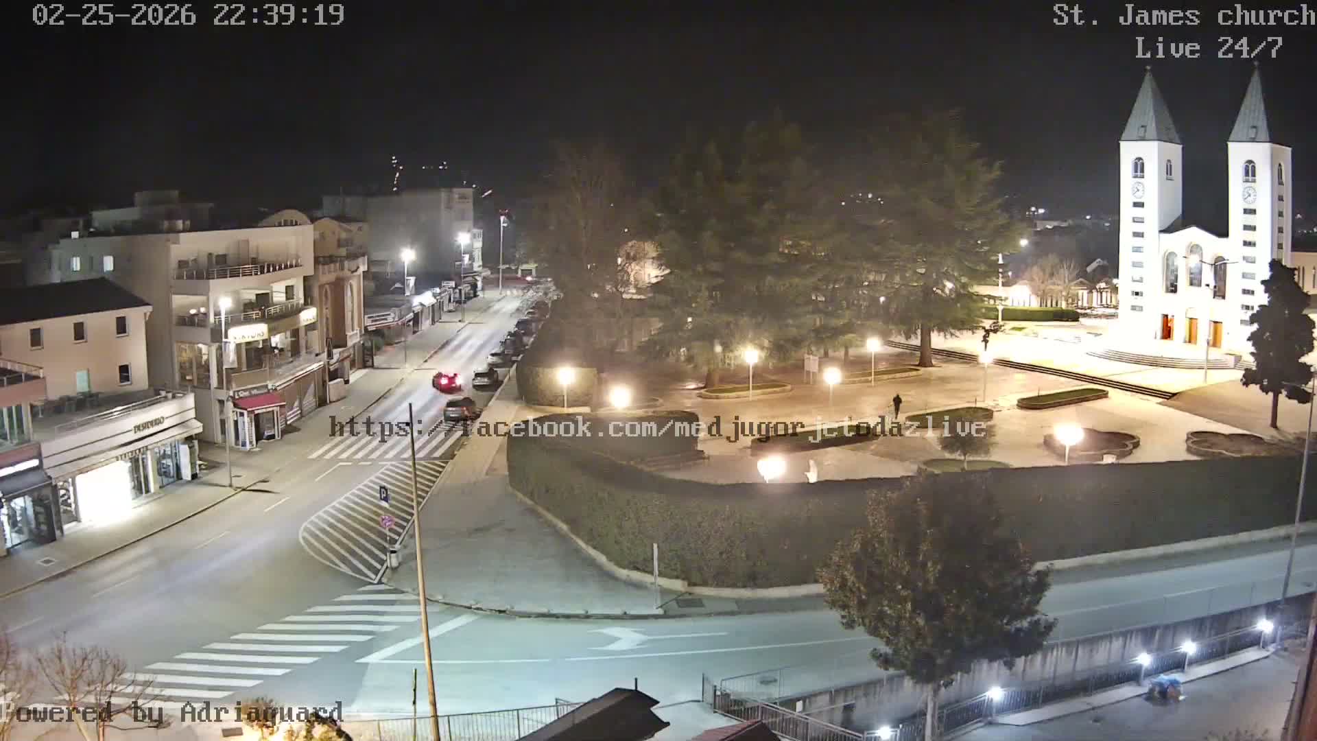 Međugorje,  Church of St. James the Greater (Apostle) Live Cam - Medugorje, Citluk, Herzegovina-Neretva, Federation of Bosnia and Herzegovina, Bosnia and Herzegovina
