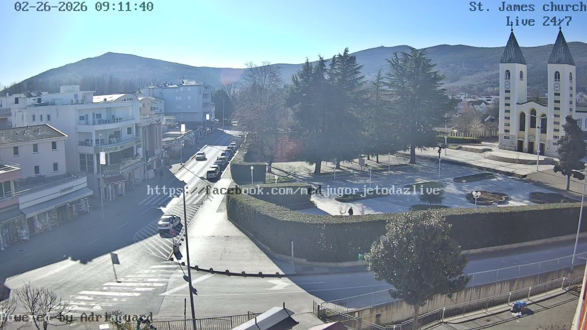 Međugorje,  Church of St. James the Greater (Apostle) Live Cam - Medugorje, Citluk, Herzegovina-Neretva, Federation of Bosnia and Herzegovina, Bosnia and Herzegovina