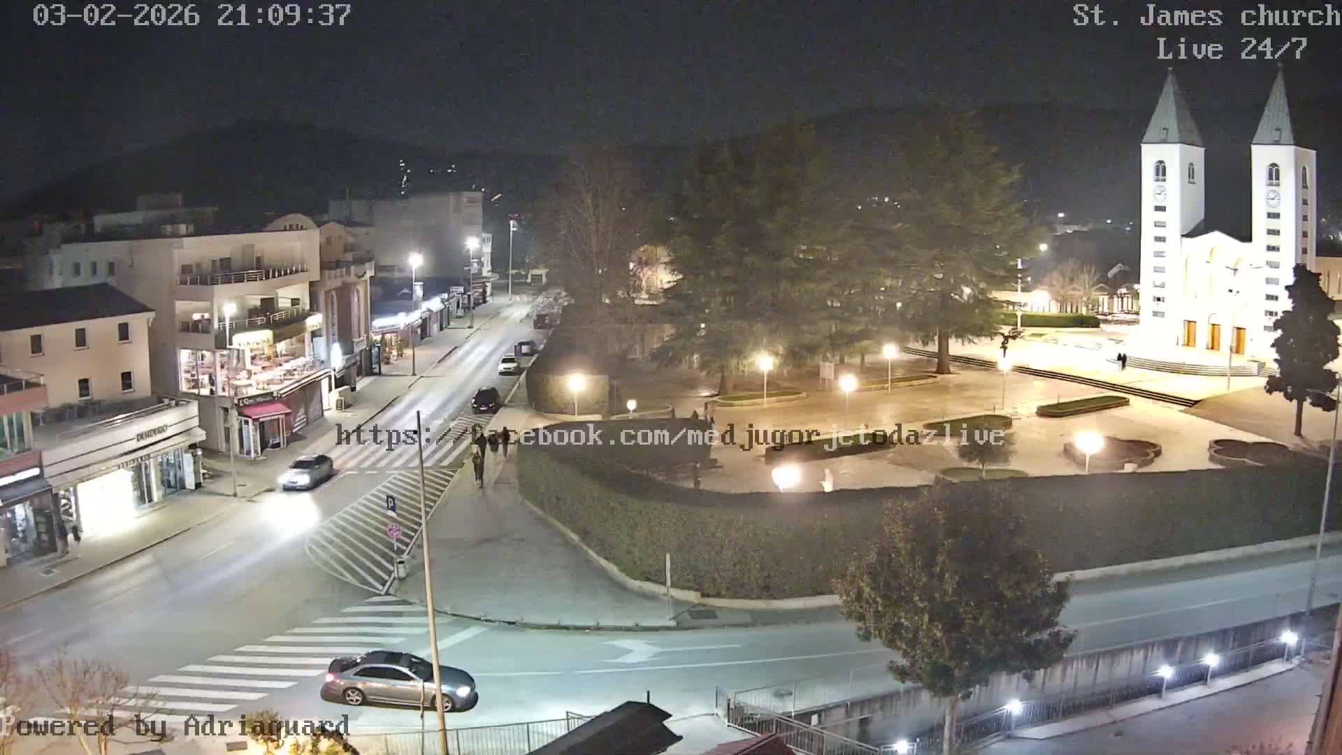 Međugorje,  Church of St. James the Greater (Apostle) Live Cam - Medugorje, Citluk, Herzegovina-Neretva, Federation of Bosnia and Herzegovina, Bosnia and Herzegovina