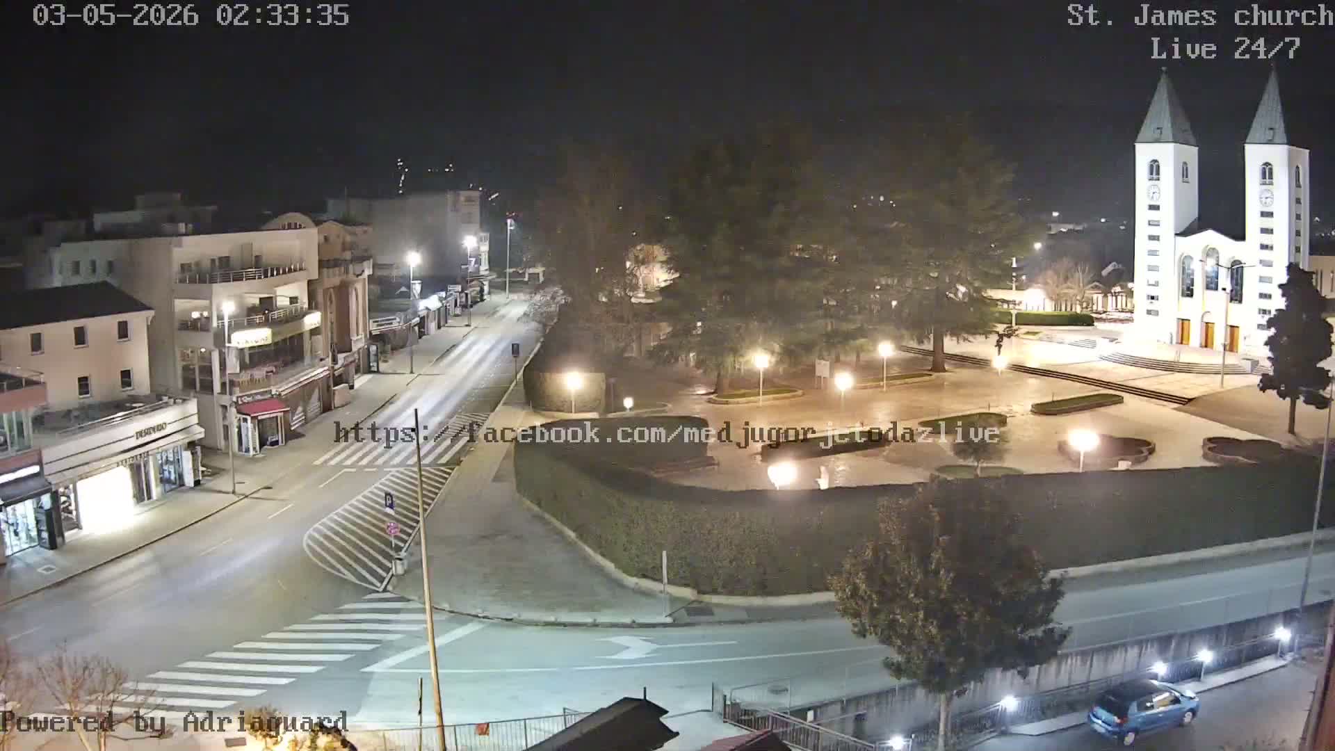 Međugorje,  Church of St. James the Greater (Apostle) Live Cam - Medugorje, Citluk, Herzegovina-Neretva, Federation of Bosnia and Herzegovina, Bosnia and Herzegovina