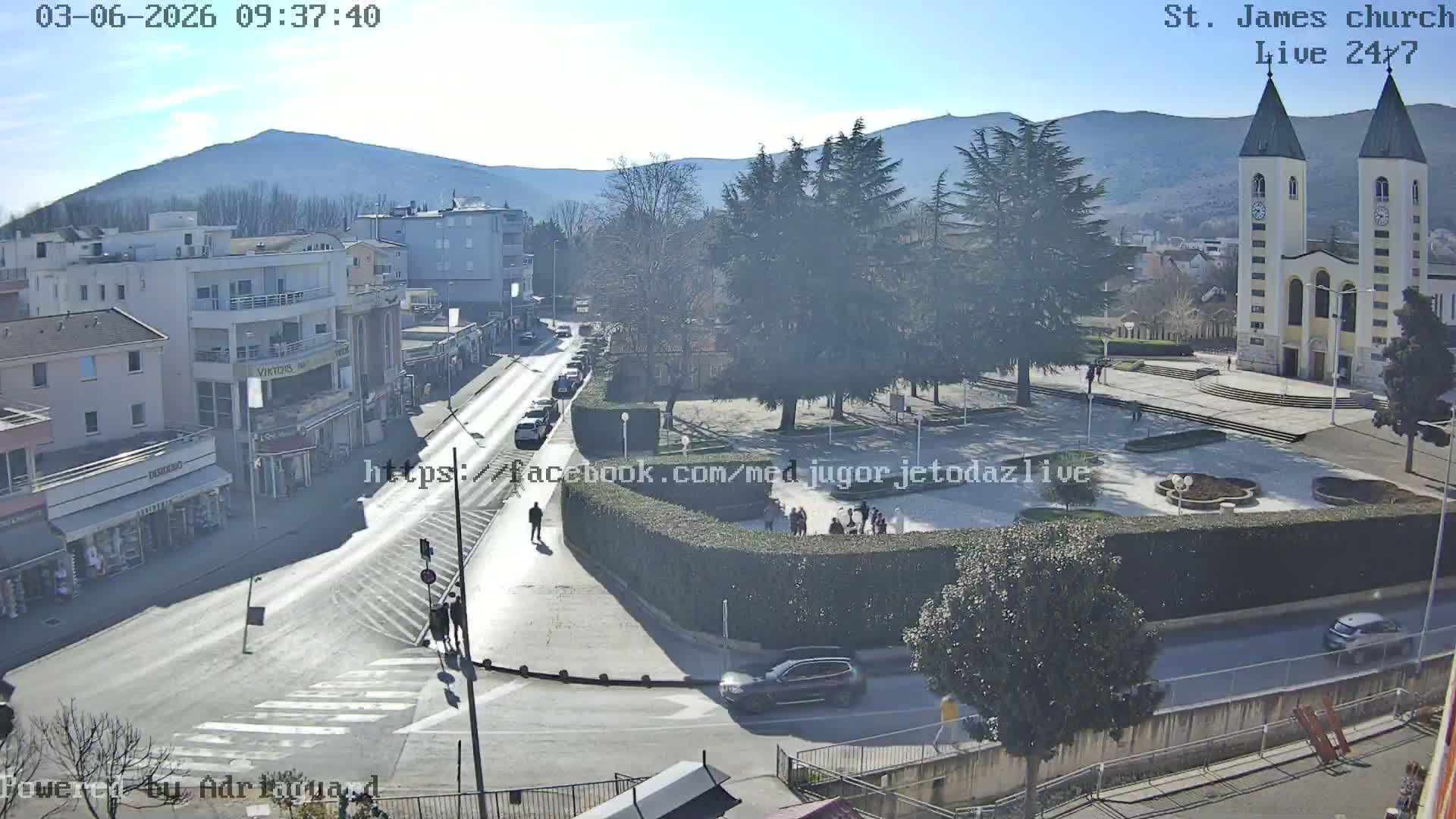 Međugorje,  Church of St. James the Greater (Apostle) Live Cam - Medugorje, Citluk, Herzegovina-Neretva, Federation of Bosnia and Herzegovina, Bosnia and Herzegovina