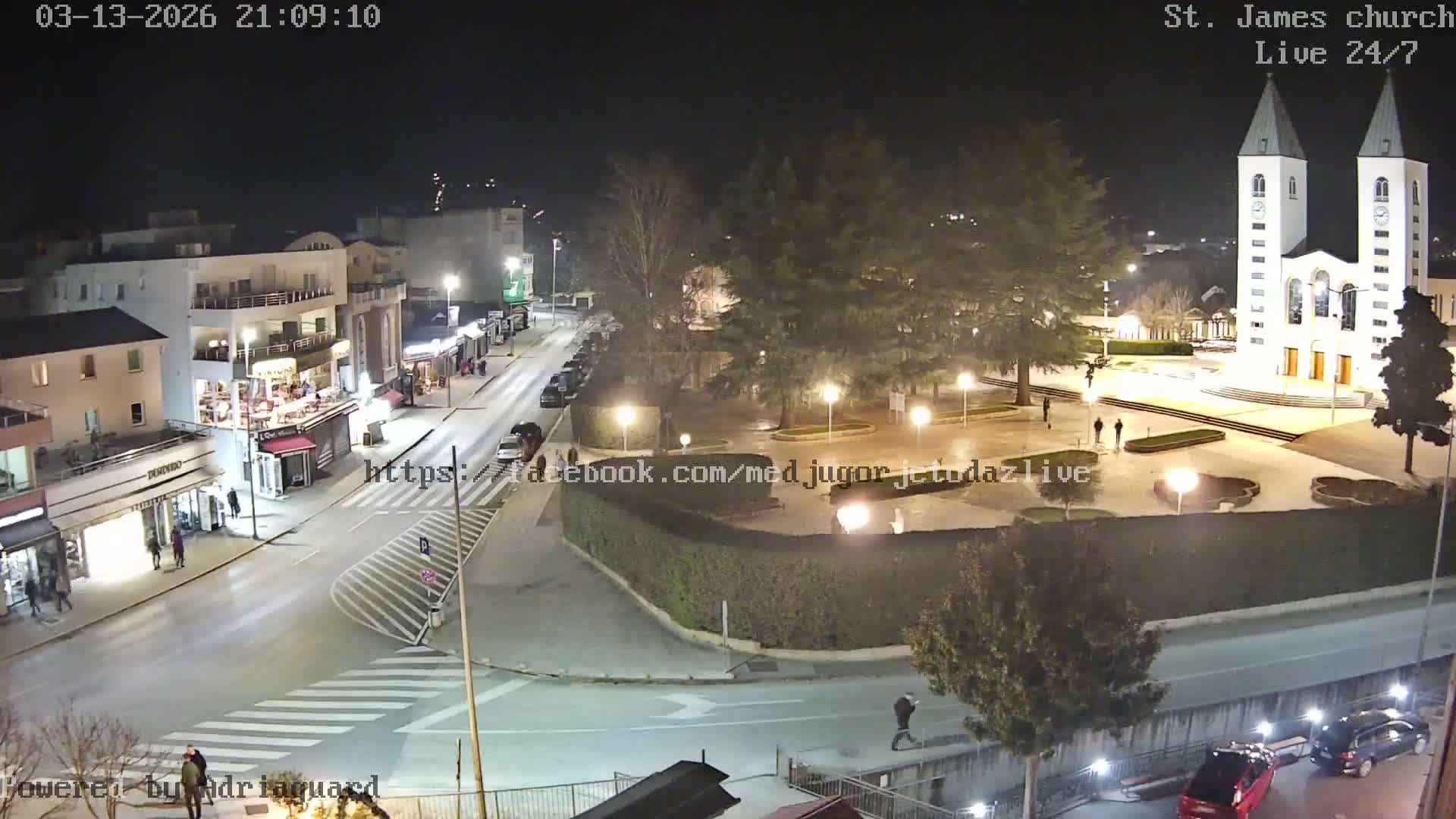 Međugorje,  Church of St. James the Greater (Apostle) Live Cam - Medugorje, Citluk, Herzegovina-Neretva, Federation of Bosnia and Herzegovina, Bosnia and Herzegovina