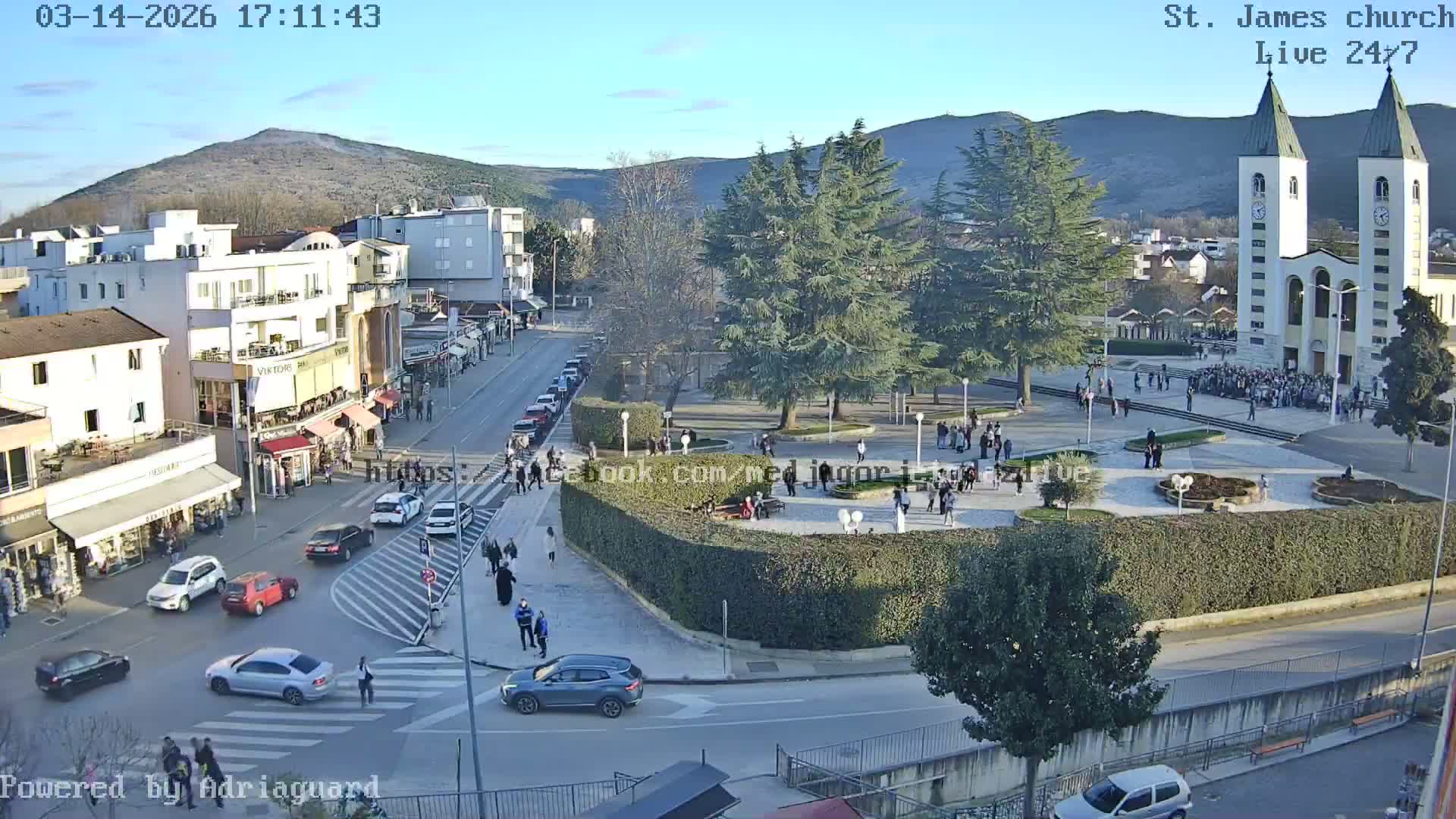 Međugorje,  Church of St. James the Greater (Apostle) Live Cam - Medugorje, Citluk, Herzegovina-Neretva, Federation of Bosnia and Herzegovina, Bosnia and Herzegovina