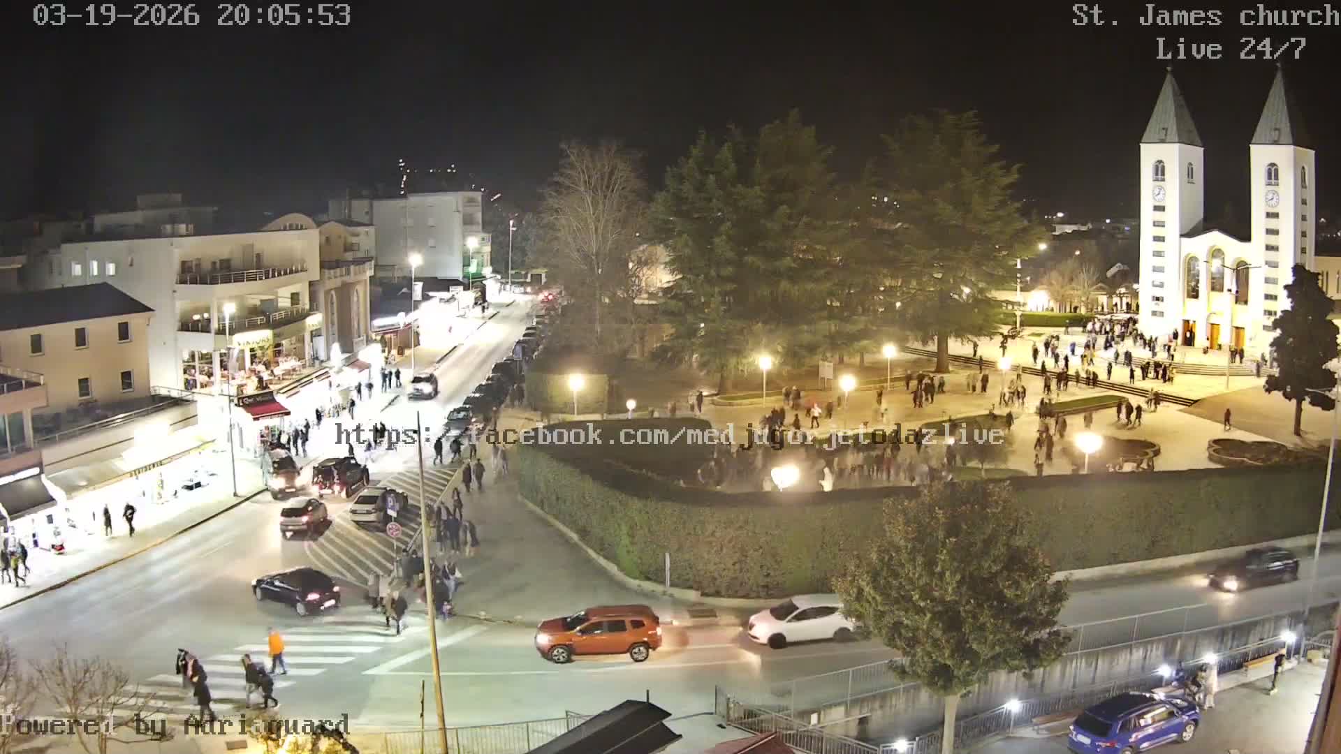 Međugorje,  Church of St. James the Greater (Apostle) Live Cam - Medugorje, Citluk, Herzegovina-Neretva, Federation of Bosnia and Herzegovina, Bosnia and Herzegovina
