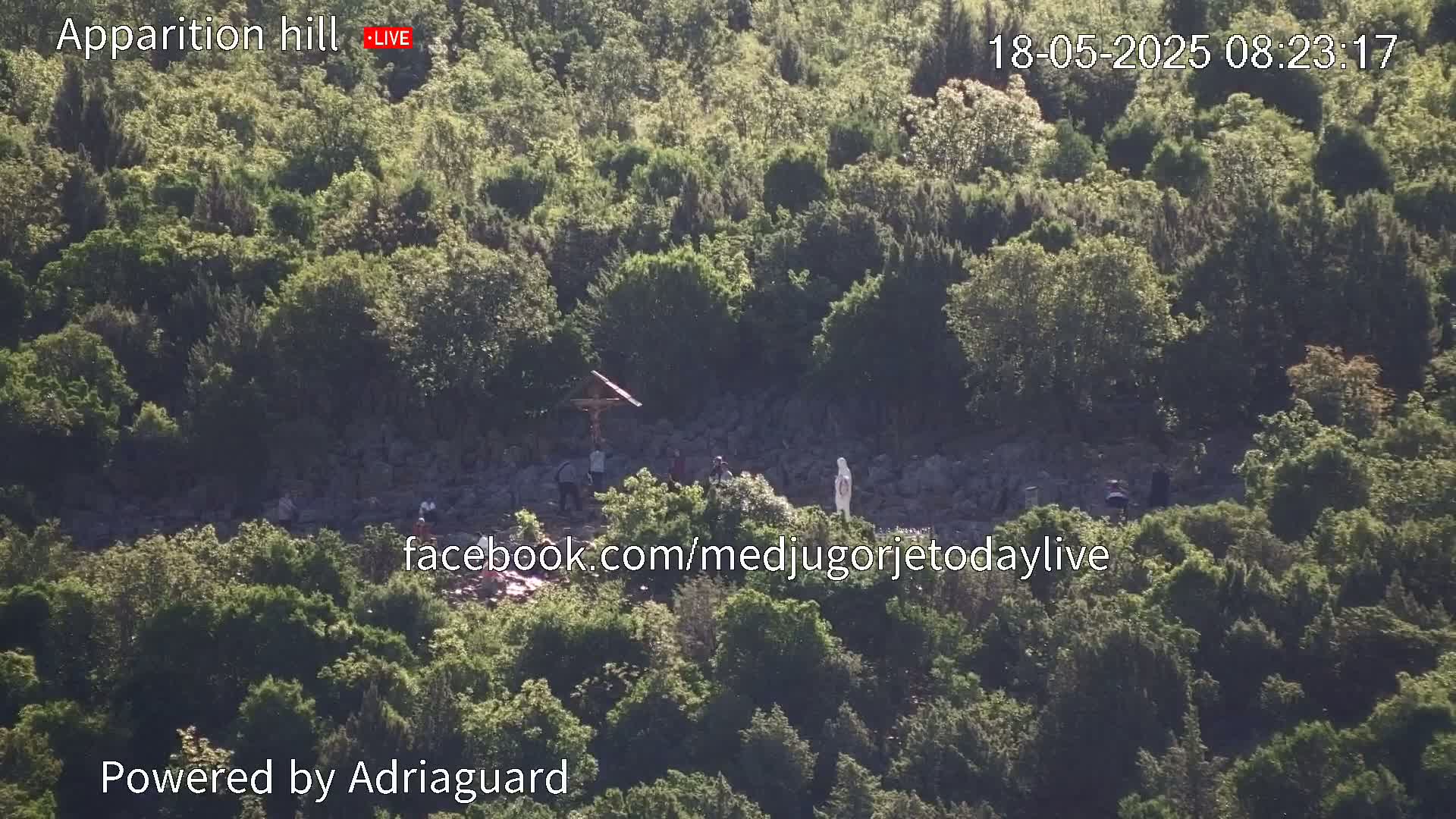 Medjugorje, Apparition Hill Prayer Area Live Cam - Bijakovici, Citluk, Herzegovina-Neretva, Federation of Bosnia and Herzegovina, Bosnia and Herzegovina