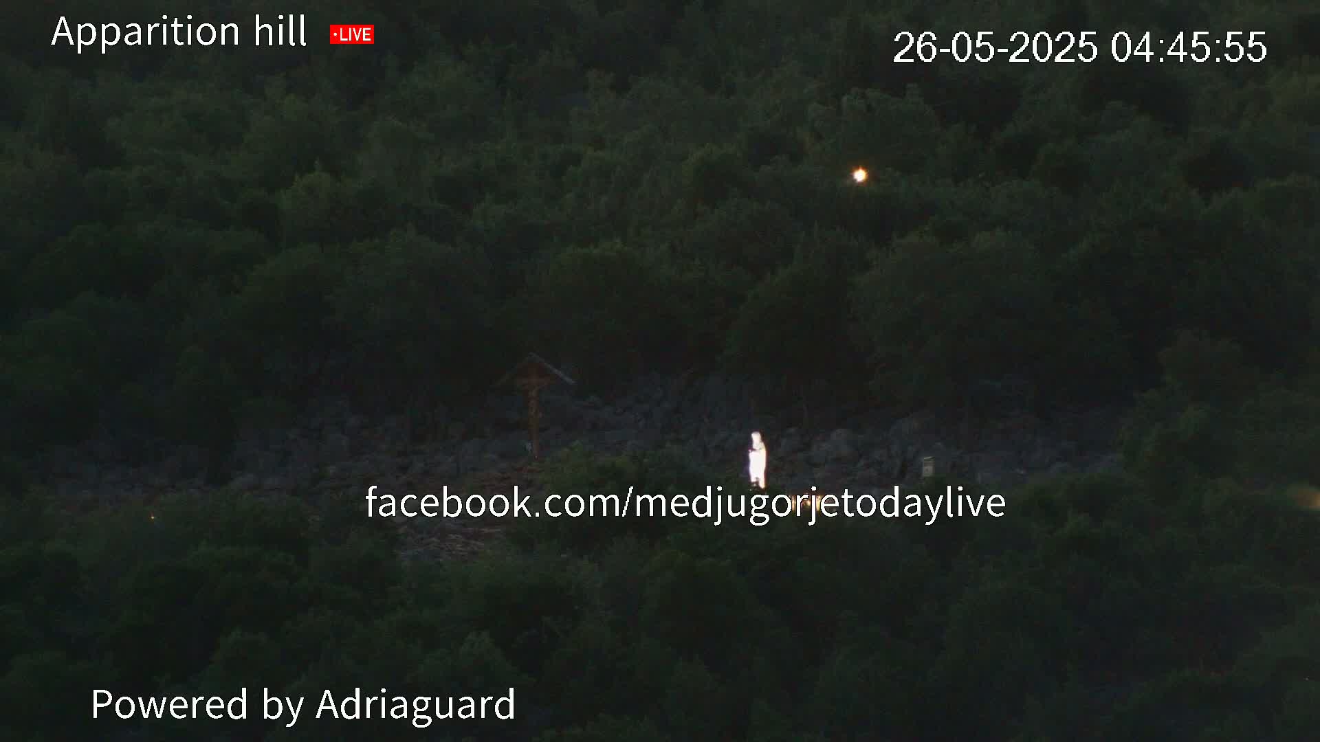 Medjugorje, Apparition Hill Prayer Area Live Cam - Bijakovici, Citluk, Herzegovina-Neretva, Federation of Bosnia and Herzegovina, Bosnia and Herzegovina