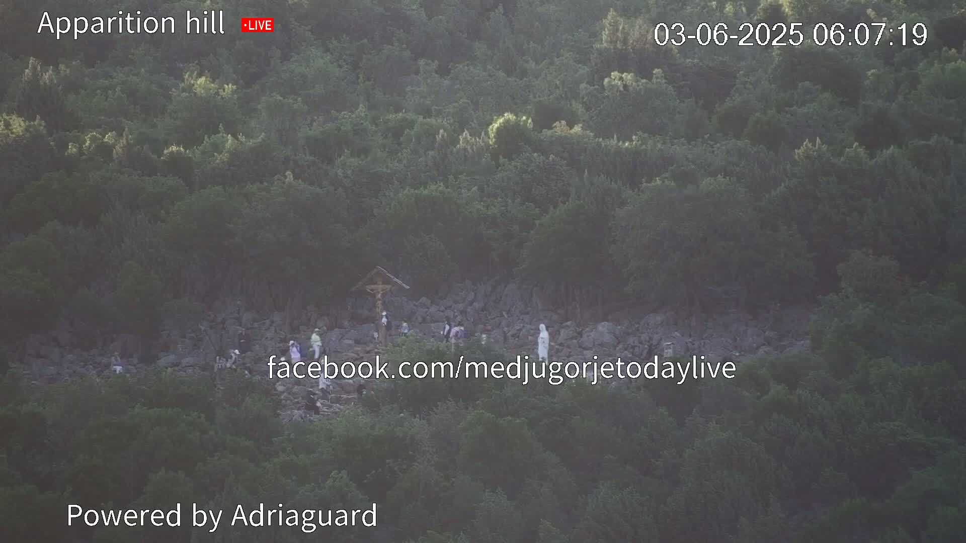 Medjugorje, Apparition Hill Prayer Area Live Cam - Bijakovici, Citluk, Herzegovina-Neretva, Federation of Bosnia and Herzegovina, Bosnia and Herzegovina
