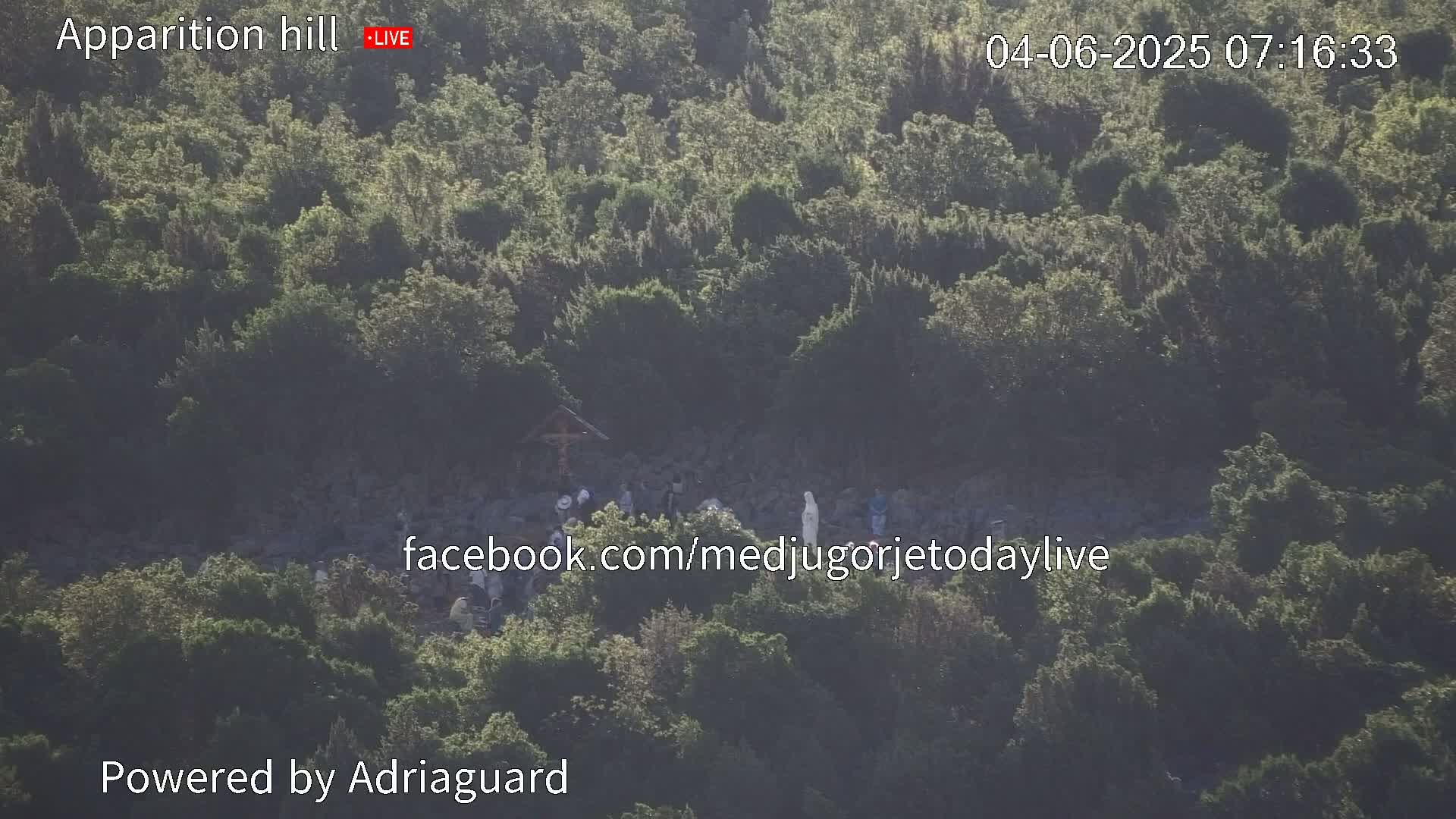 Medjugorje, Apparition Hill Prayer Area Live Cam - Bijakovici, Citluk, Herzegovina-Neretva, Federation of Bosnia and Herzegovina, Bosnia and Herzegovina