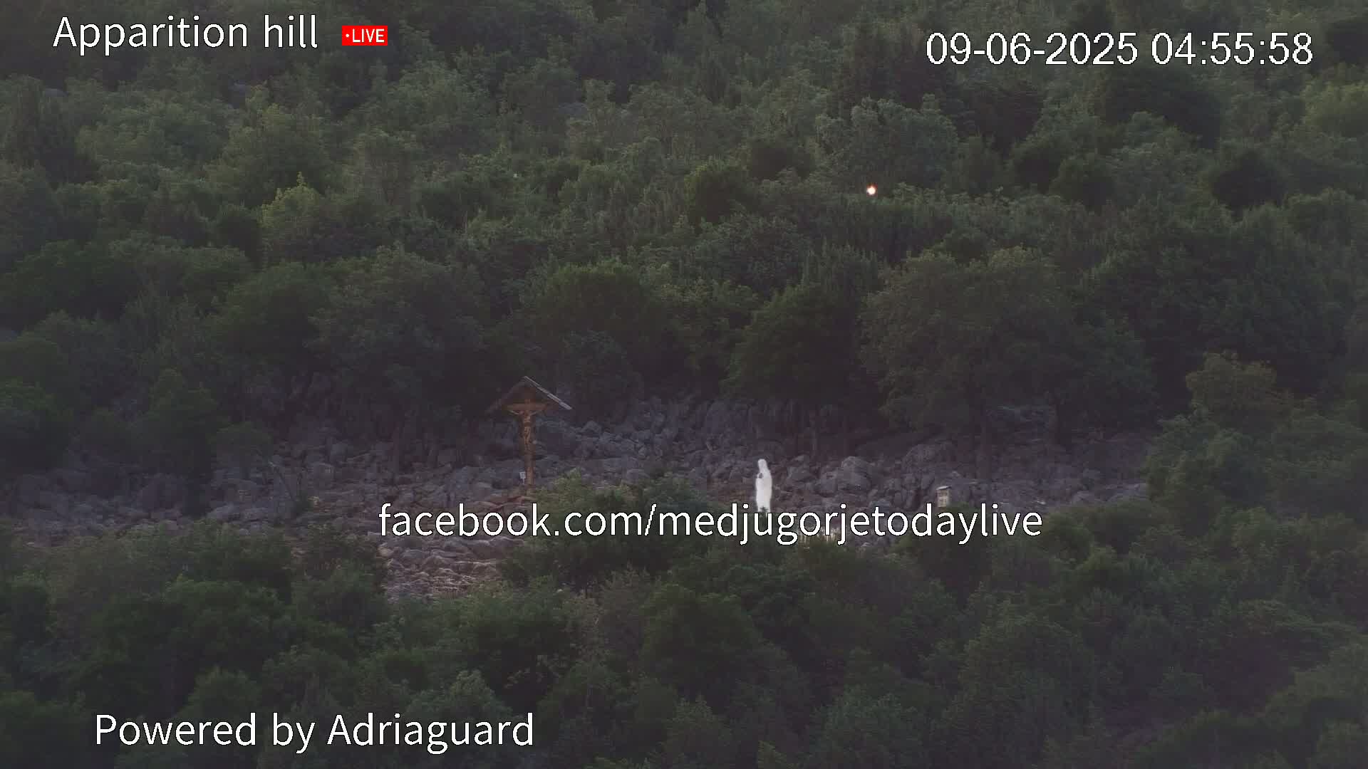 Medjugorje, Apparition Hill Prayer Area Live Cam - Bijakovici, Citluk, Herzegovina-Neretva, Federation of Bosnia and Herzegovina, Bosnia and Herzegovina