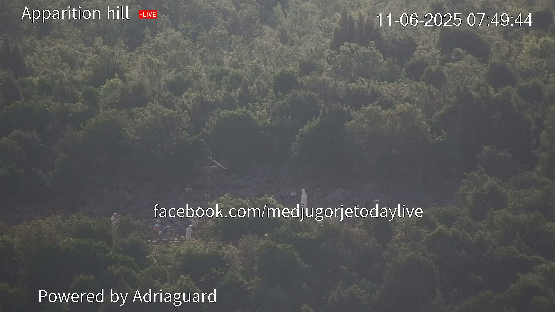 Medjugorje, Apparition Hill Prayer Area Live Cam - Bijakovici, Citluk, Herzegovina-Neretva, Federation of Bosnia and Herzegovina, Bosnia and Herzegovina