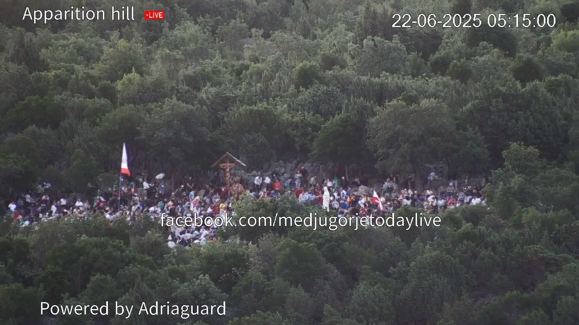 Medjugorje, Apparition Hill Prayer Area Live Cam - Bijakovici, Citluk, Herzegovina-Neretva, Federation of Bosnia and Herzegovina, Bosnia and Herzegovina
