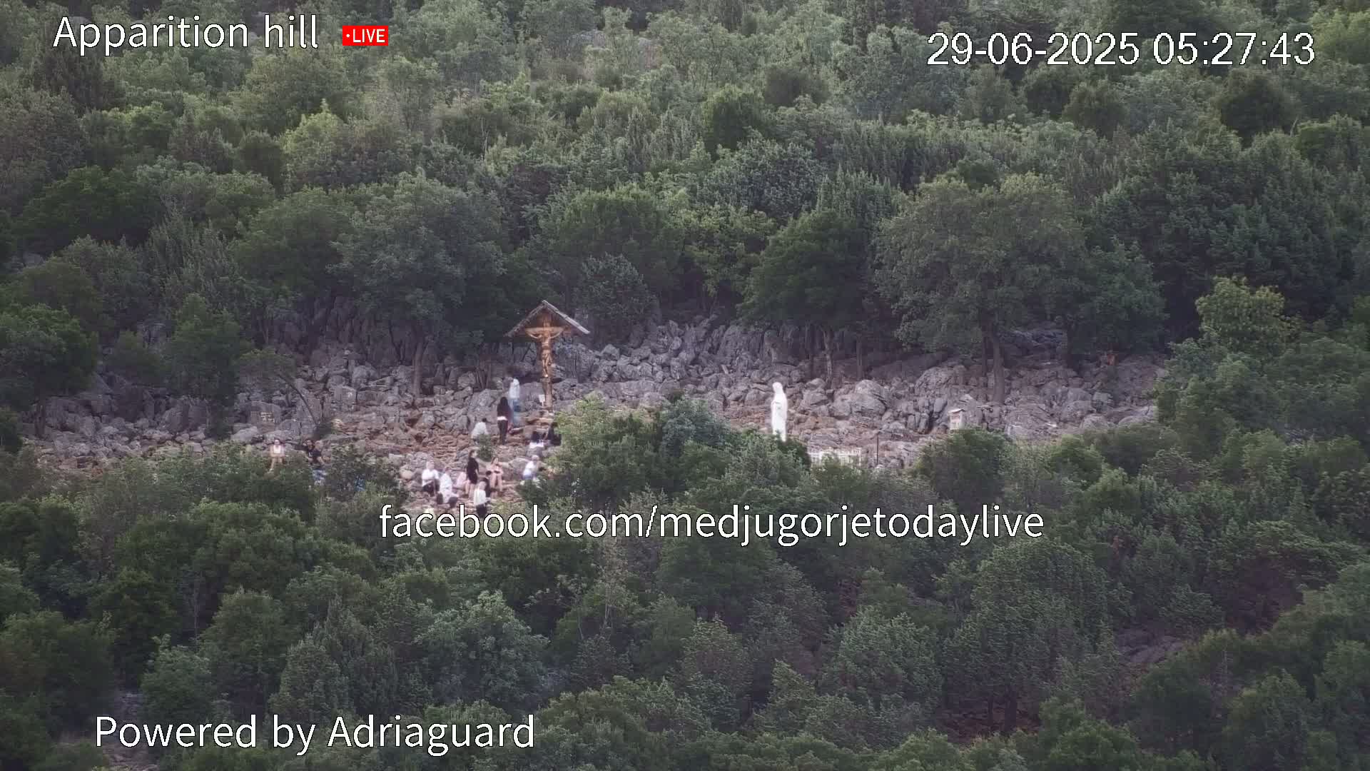 Medjugorje, Apparition Hill Prayer Area Live Cam - Bijakovici, Citluk, Herzegovina-Neretva, Federation of Bosnia and Herzegovina, Bosnia and Herzegovina