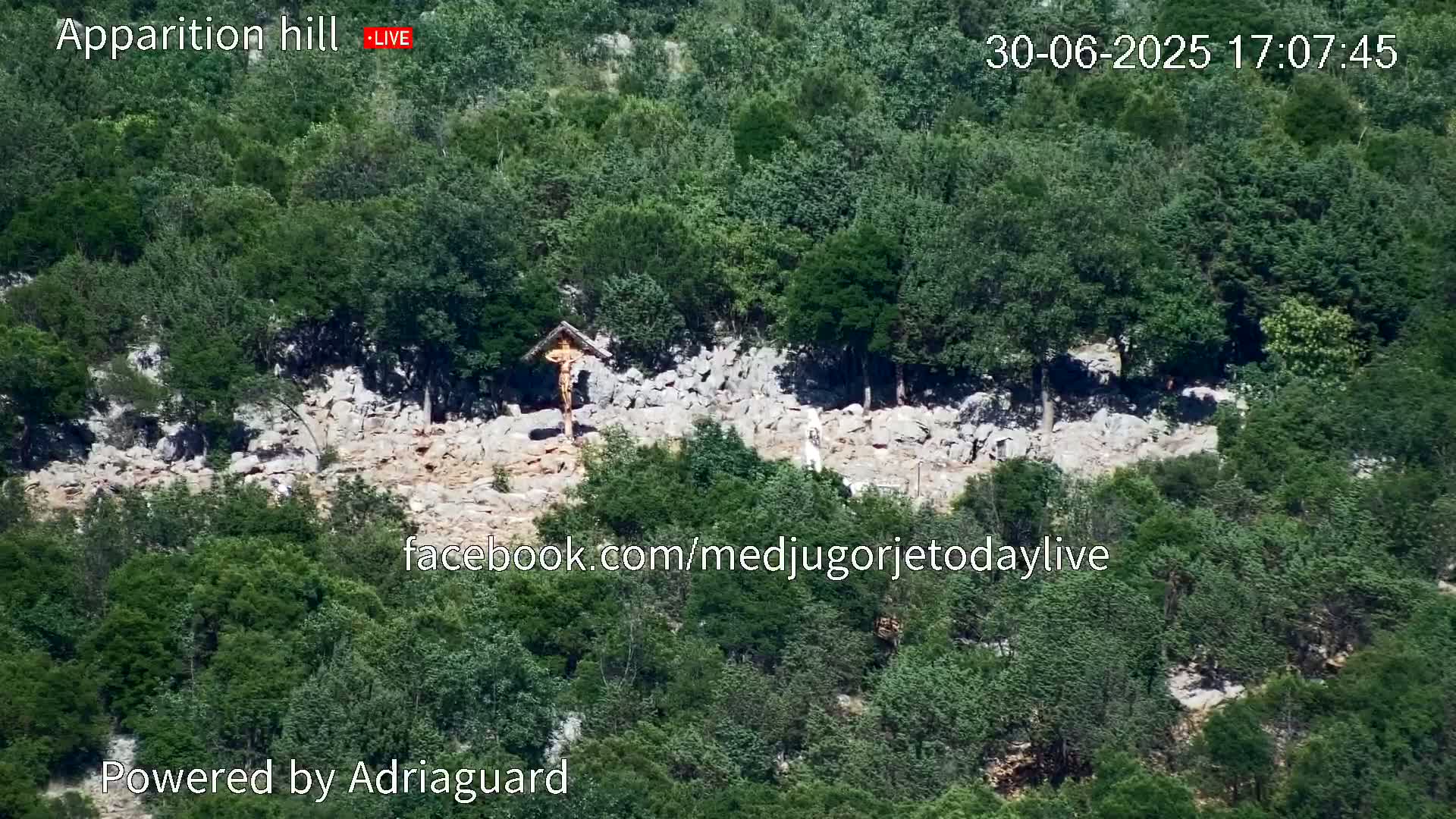 Medjugorje, Apparition Hill Prayer Area Live Cam - Bijakovici, Citluk, Herzegovina-Neretva, Federation of Bosnia and Herzegovina, Bosnia and Herzegovina