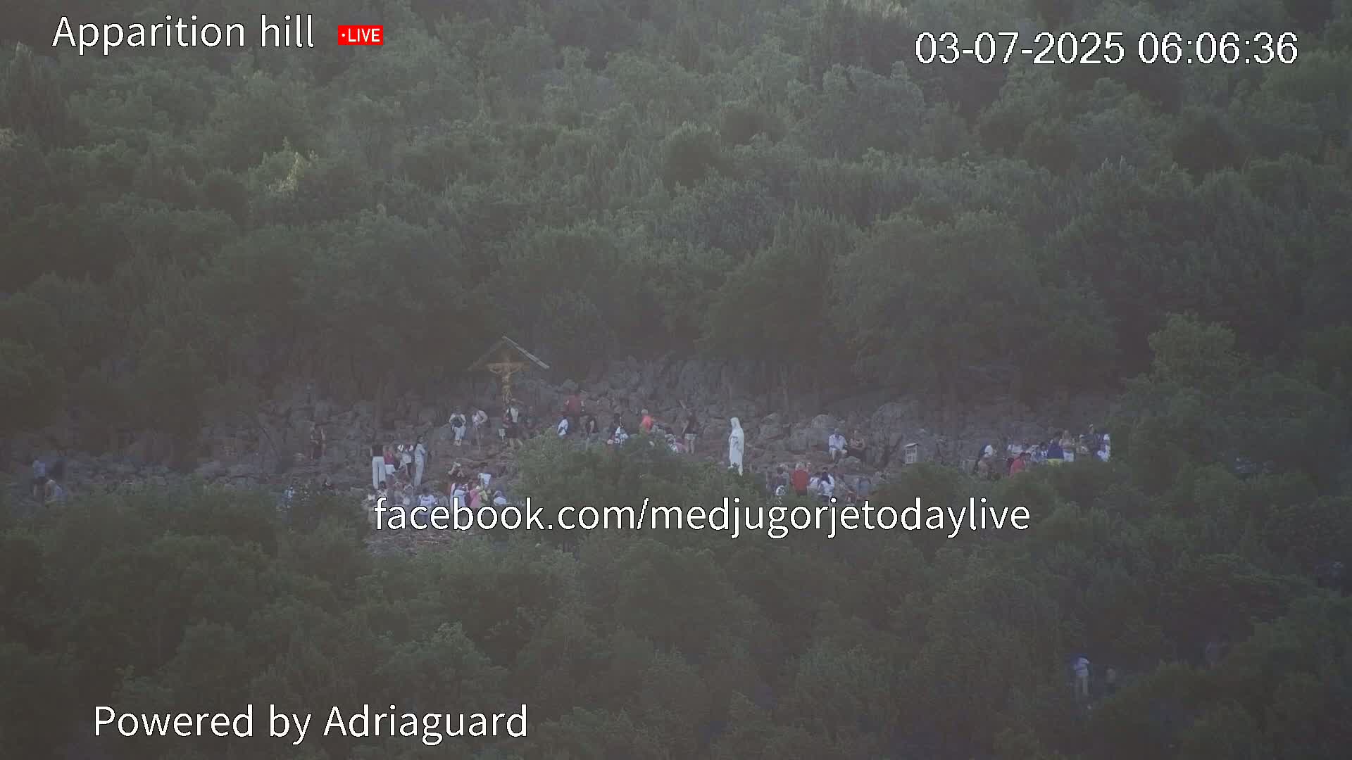Medjugorje, Apparition Hill Prayer Area Live Cam - Bijakovici, Citluk, Herzegovina-Neretva, Federation of Bosnia and Herzegovina, Bosnia and Herzegovina