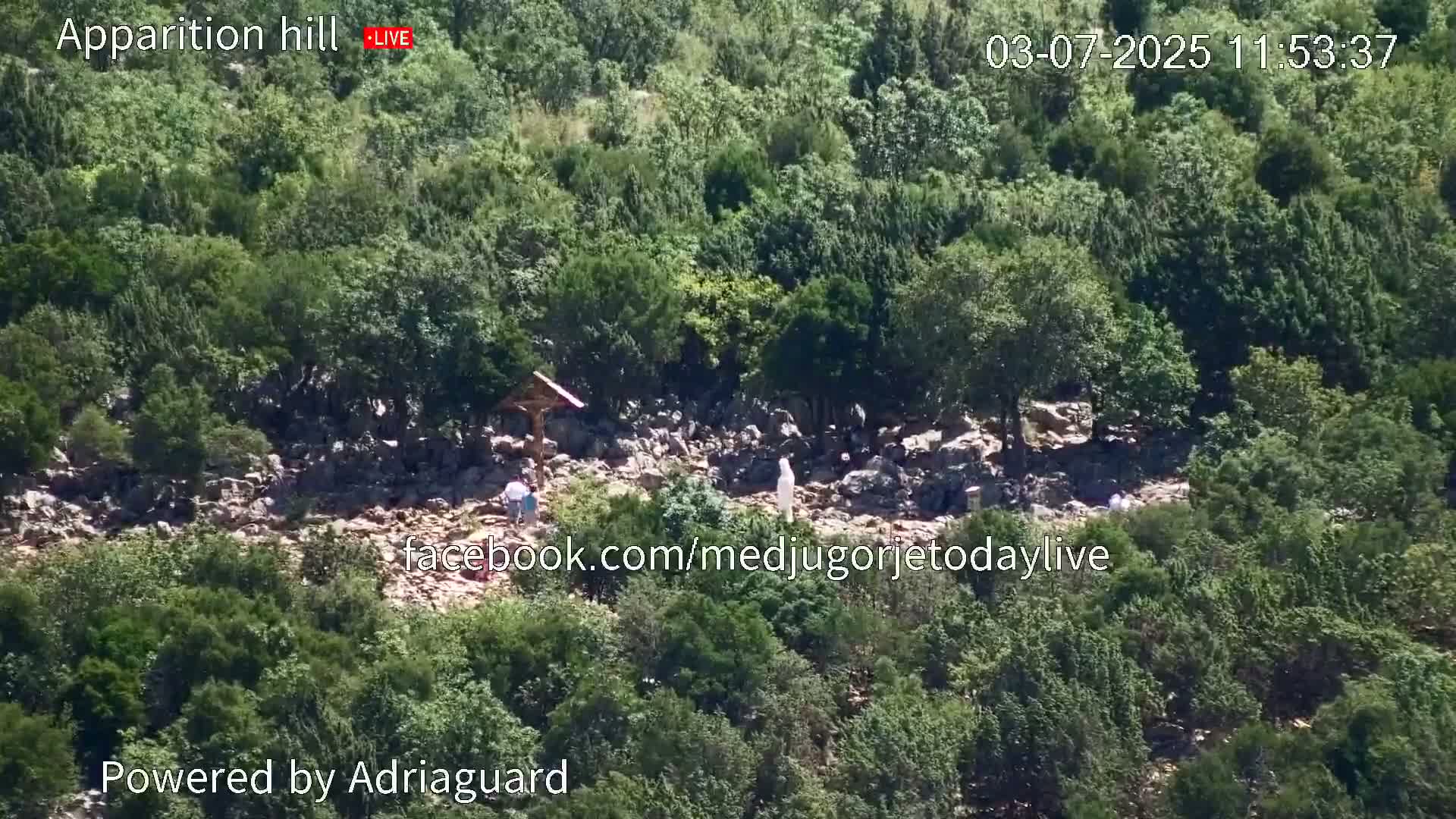 Medjugorje, Apparition Hill Prayer Area Live Cam - Bijakovici, Citluk, Herzegovina-Neretva, Federation of Bosnia and Herzegovina, Bosnia and Herzegovina