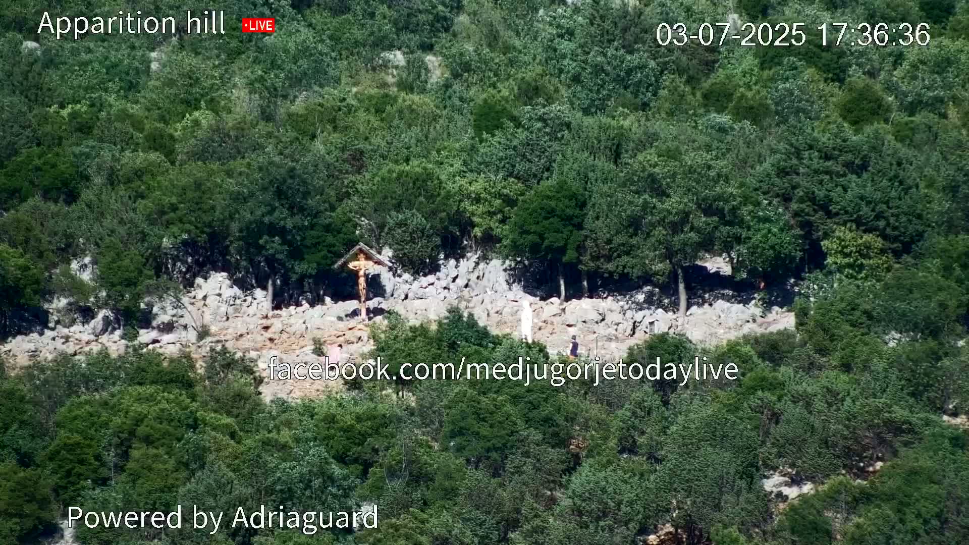 Medjugorje, Apparition Hill Prayer Area Live Cam - Bijakovici, Citluk, Herzegovina-Neretva, Federation of Bosnia and Herzegovina, Bosnia and Herzegovina