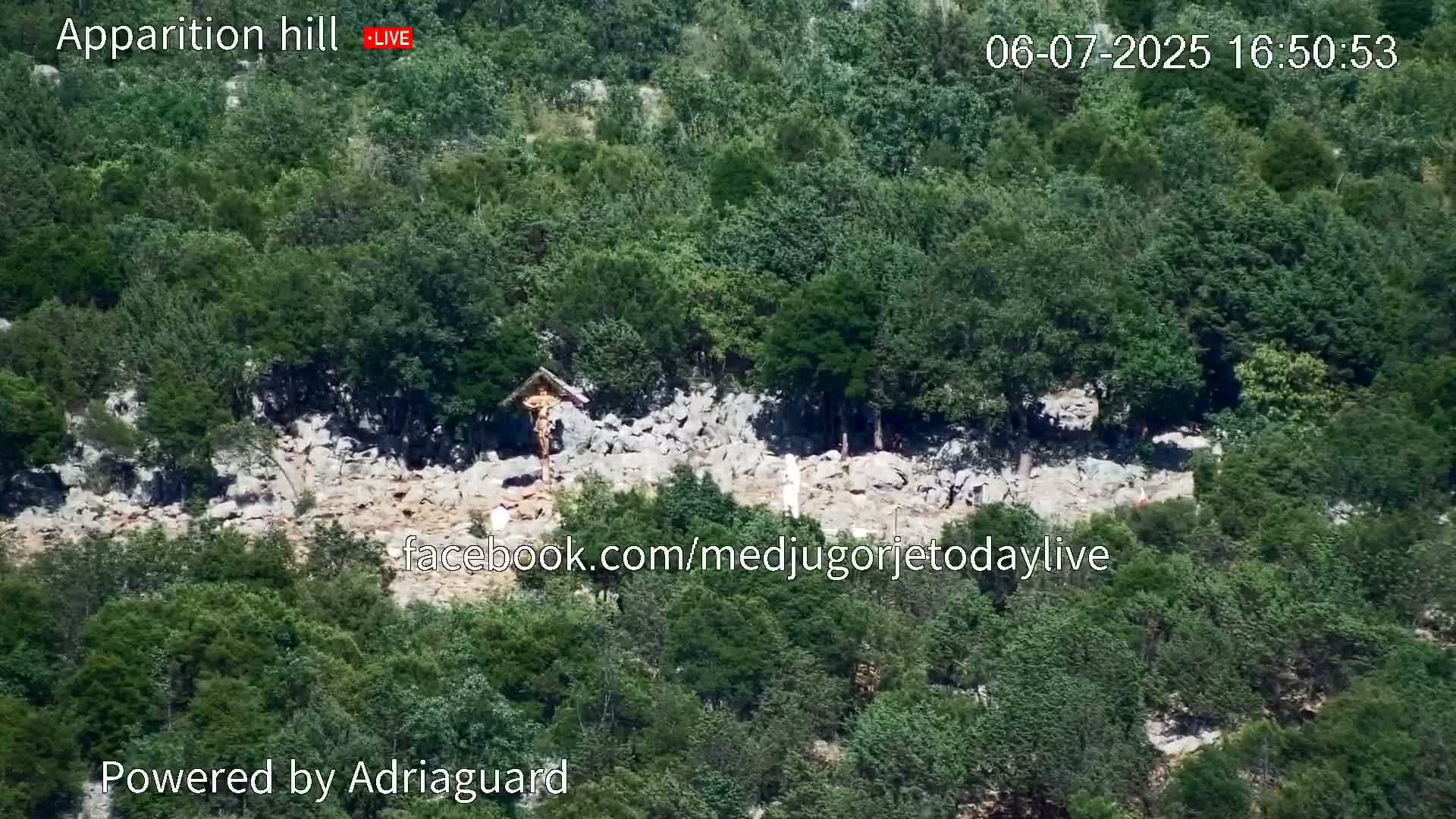 Medjugorje, Apparition Hill Prayer Area Live Cam - Bijakovici, Citluk, Herzegovina-Neretva, Federation of Bosnia and Herzegovina, Bosnia and Herzegovina