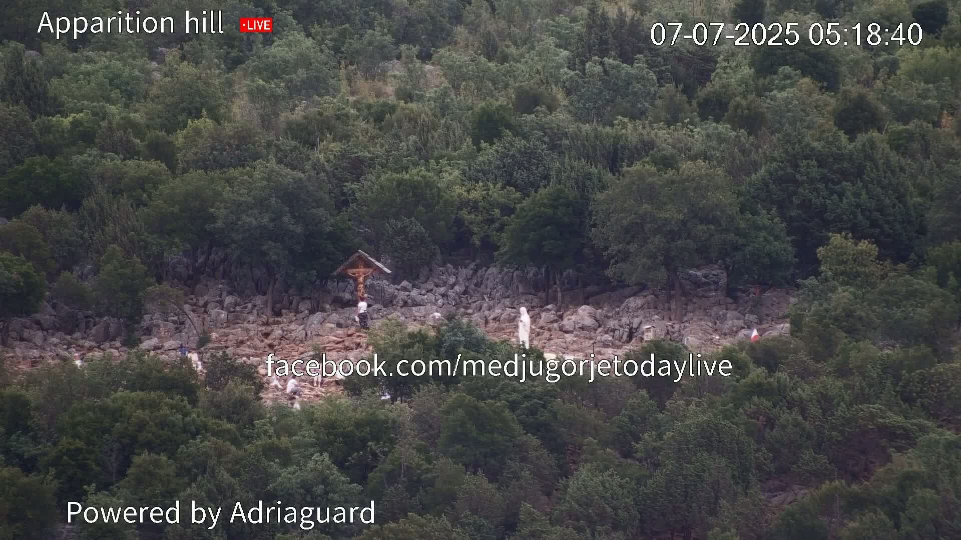 Medjugorje, Apparition Hill Prayer Area Live Cam - Bijakovici, Citluk, Herzegovina-Neretva, Federation of Bosnia and Herzegovina, Bosnia and Herzegovina