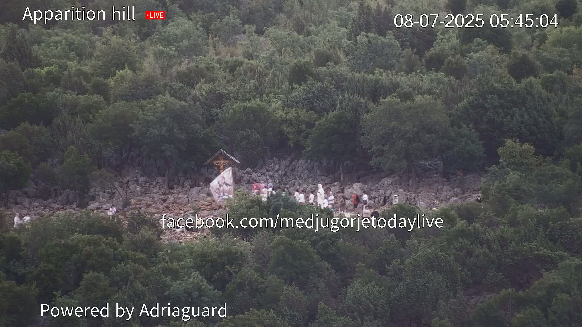 Medjugorje, Apparition Hill Prayer Area Live Cam - Bijakovici, Citluk, Herzegovina-Neretva, Federation of Bosnia and Herzegovina, Bosnia and Herzegovina