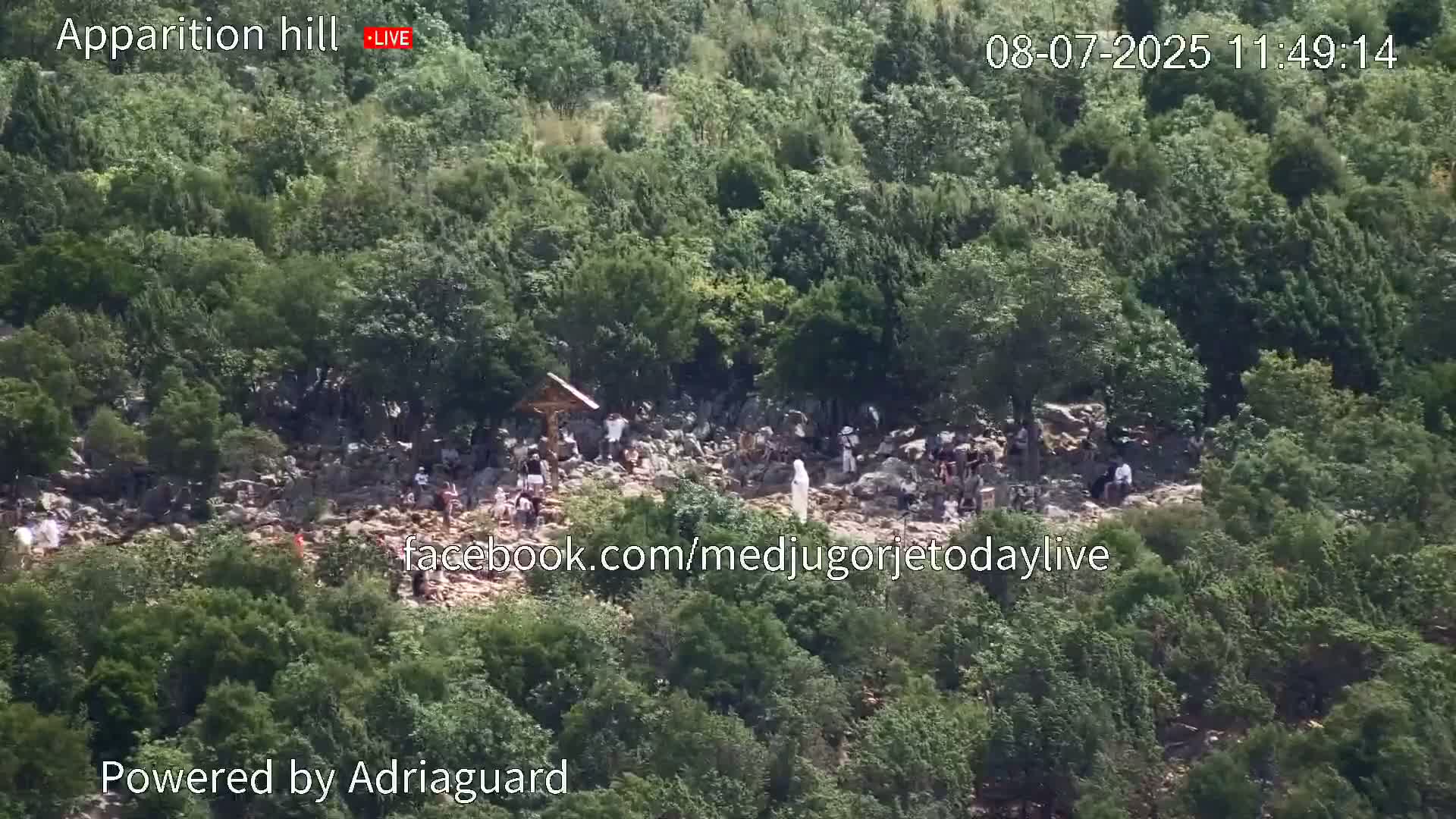 Medjugorje, Apparition Hill Prayer Area Live Cam - Bijakovici, Citluk, Herzegovina-Neretva, Federation of Bosnia and Herzegovina, Bosnia and Herzegovina