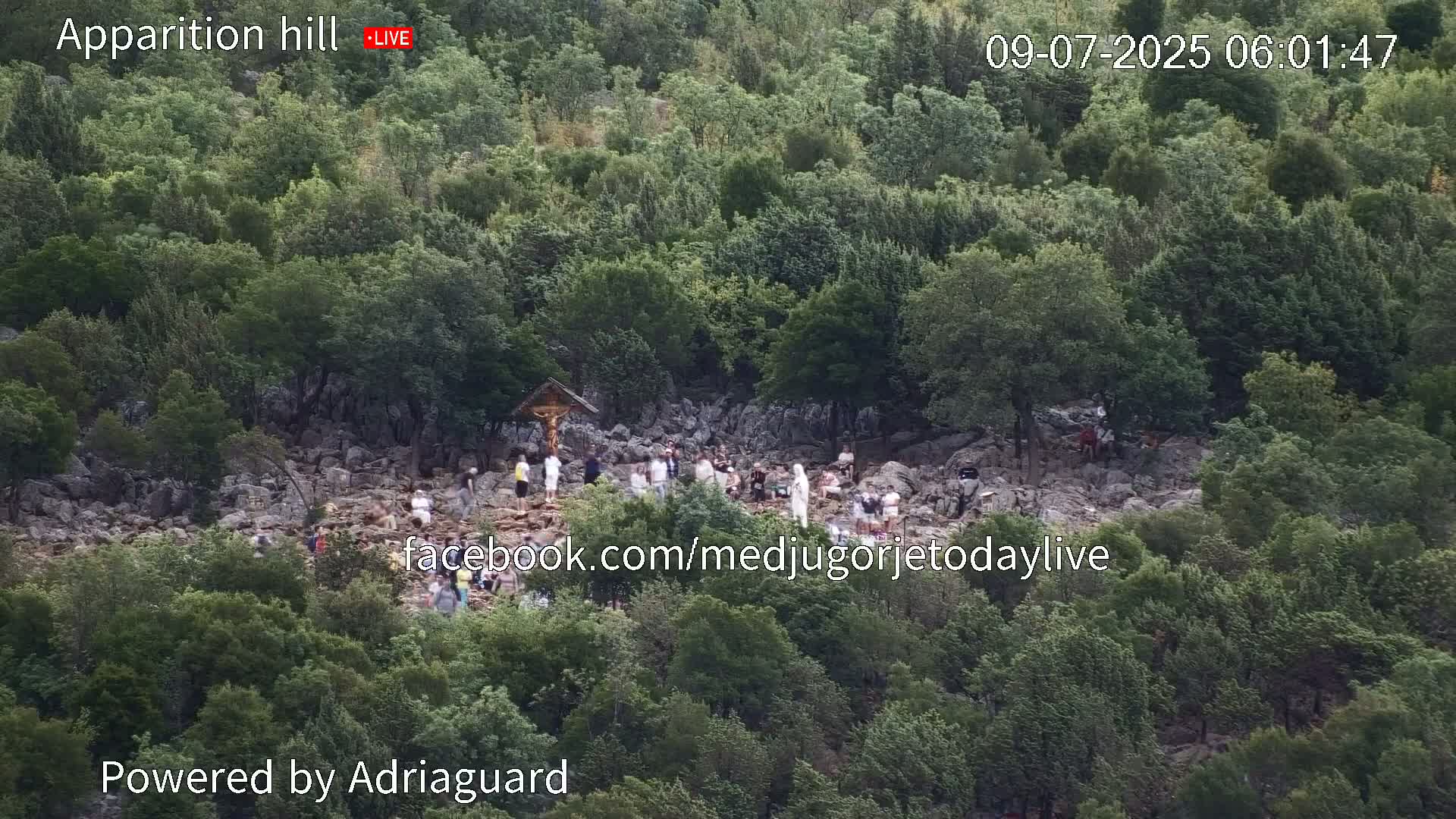 Medjugorje, Apparition Hill Prayer Area Live Cam - Bijakovici, Citluk, Herzegovina-Neretva, Federation of Bosnia and Herzegovina, Bosnia and Herzegovina