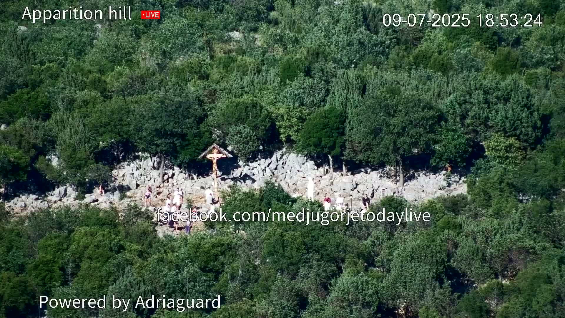 Medjugorje, Apparition Hill Prayer Area Live Cam - Bijakovici, Citluk, Herzegovina-Neretva, Federation of Bosnia and Herzegovina, Bosnia and Herzegovina