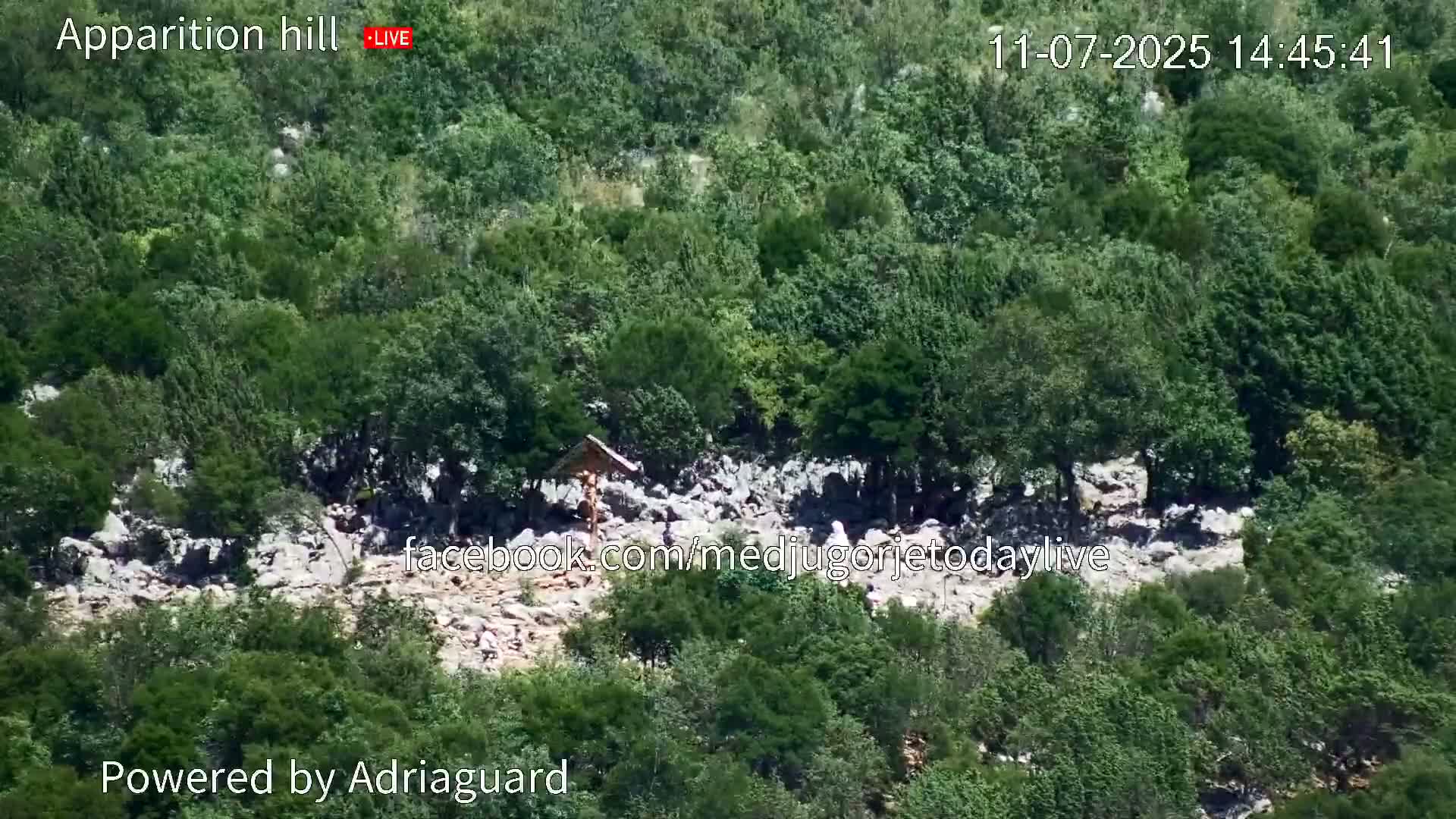Medjugorje, Apparition Hill Prayer Area Live Cam - Bijakovici, Citluk, Herzegovina-Neretva, Federation of Bosnia and Herzegovina, Bosnia and Herzegovina
