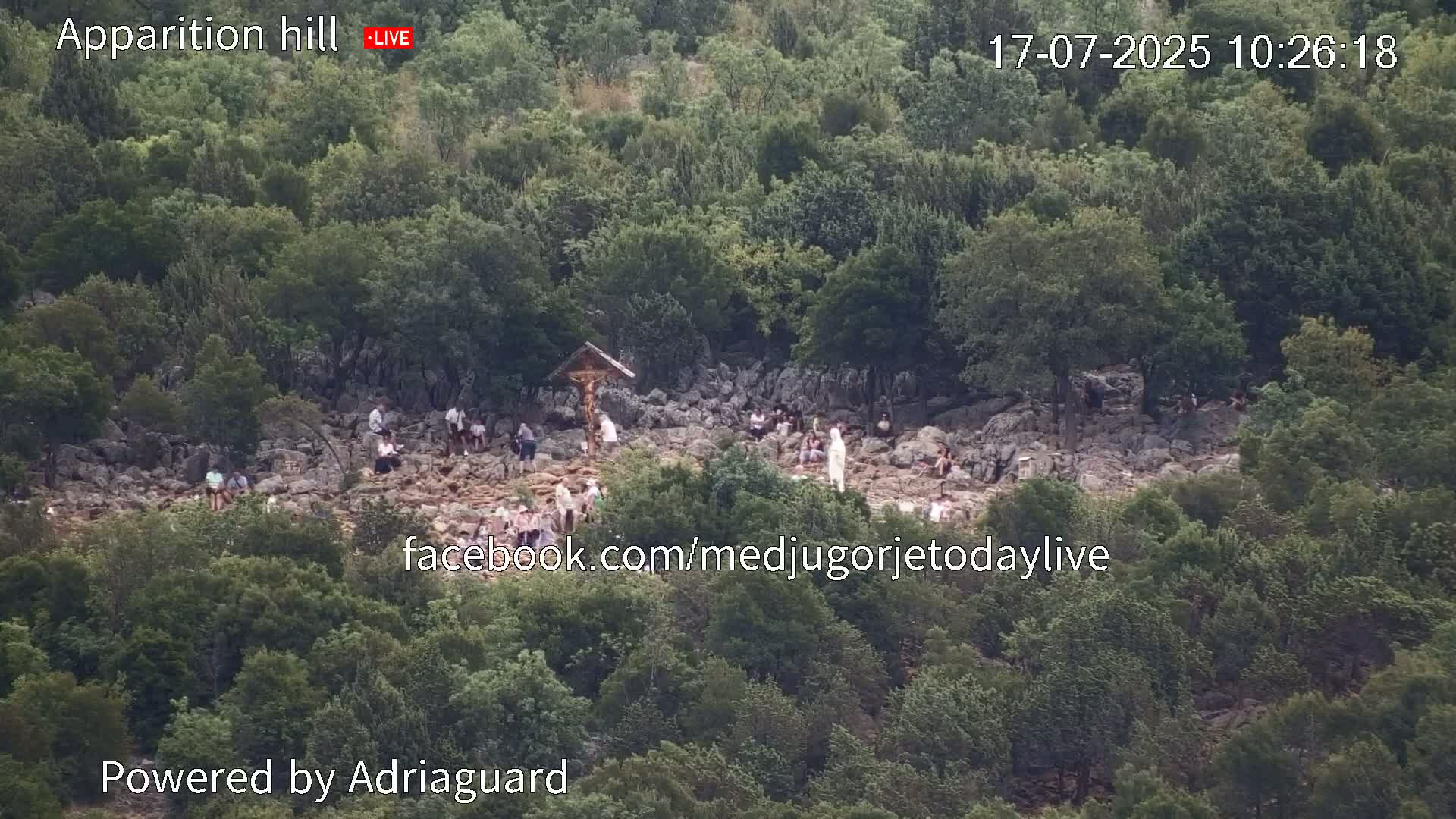 Medjugorje, Apparition Hill Prayer Area Live Cam - Bijakovici, Citluk, Herzegovina-Neretva, Federation of Bosnia and Herzegovina, Bosnia and Herzegovina