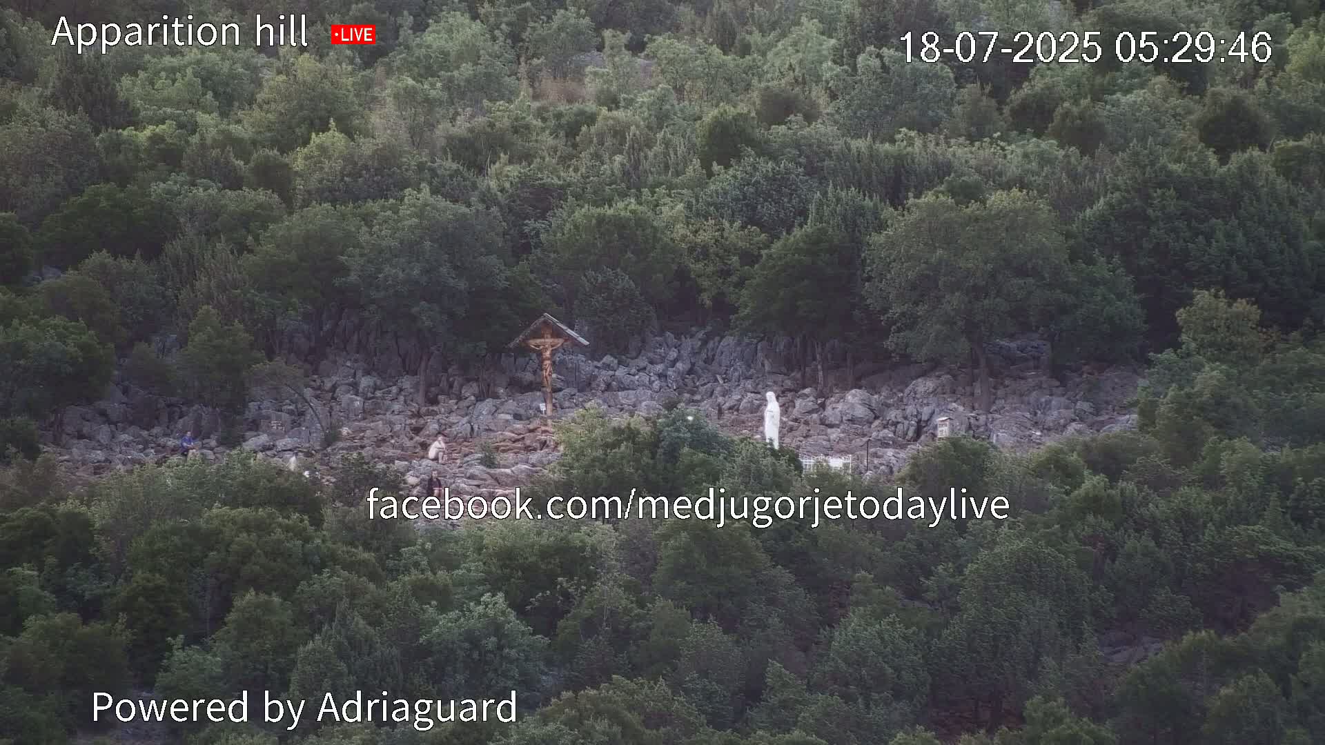 Medjugorje, Apparition Hill Prayer Area Live Cam - Bijakovici, Citluk, Herzegovina-Neretva, Federation of Bosnia and Herzegovina, Bosnia and Herzegovina