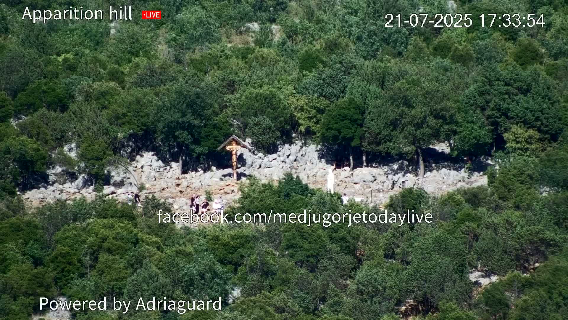 Medjugorje, Apparition Hill Prayer Area Live Cam - Bijakovici, Citluk, Herzegovina-Neretva, Federation of Bosnia and Herzegovina, Bosnia and Herzegovina