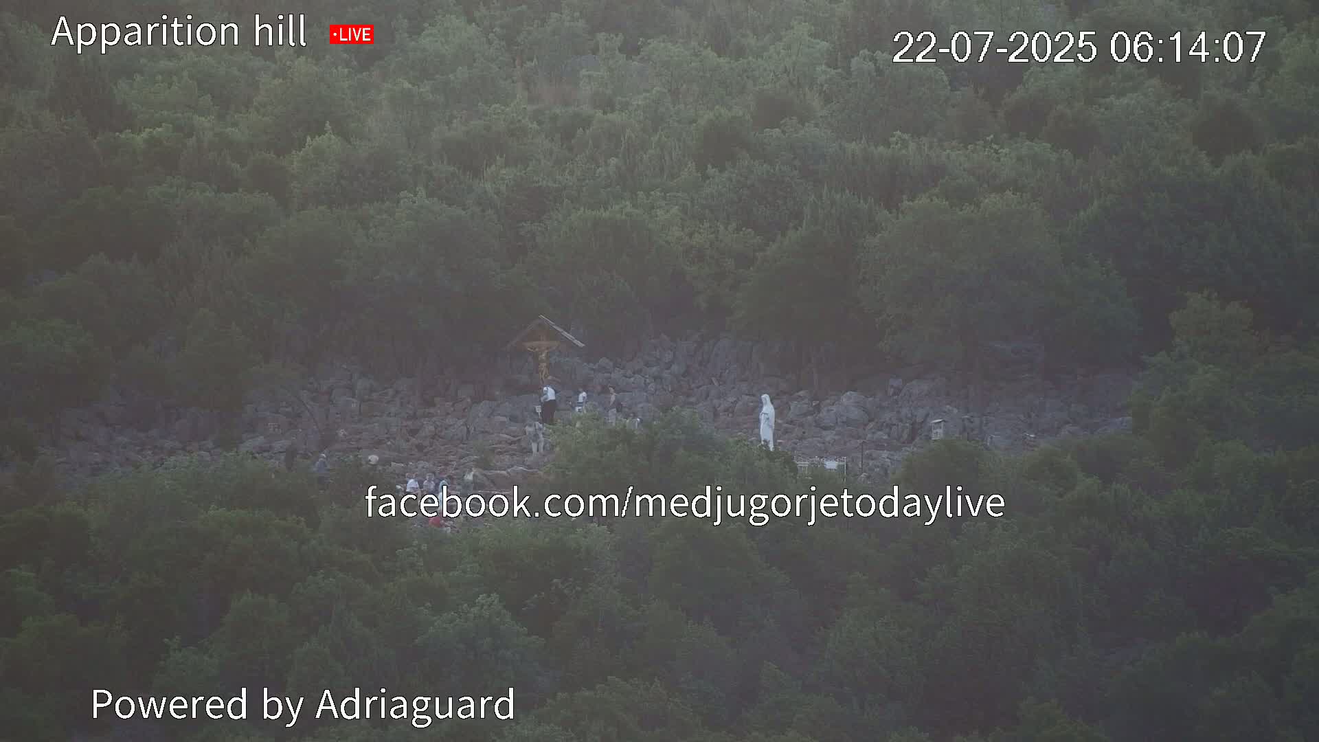 Medjugorje, Apparition Hill Prayer Area Live Cam - Bijakovici, Citluk, Herzegovina-Neretva, Federation of Bosnia and Herzegovina, Bosnia and Herzegovina