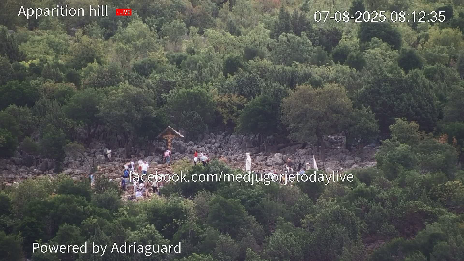 Medjugorje, Apparition Hill Prayer Area Live Cam - Bijakovici, Citluk, Herzegovina-Neretva, Federation of Bosnia and Herzegovina, Bosnia and Herzegovina