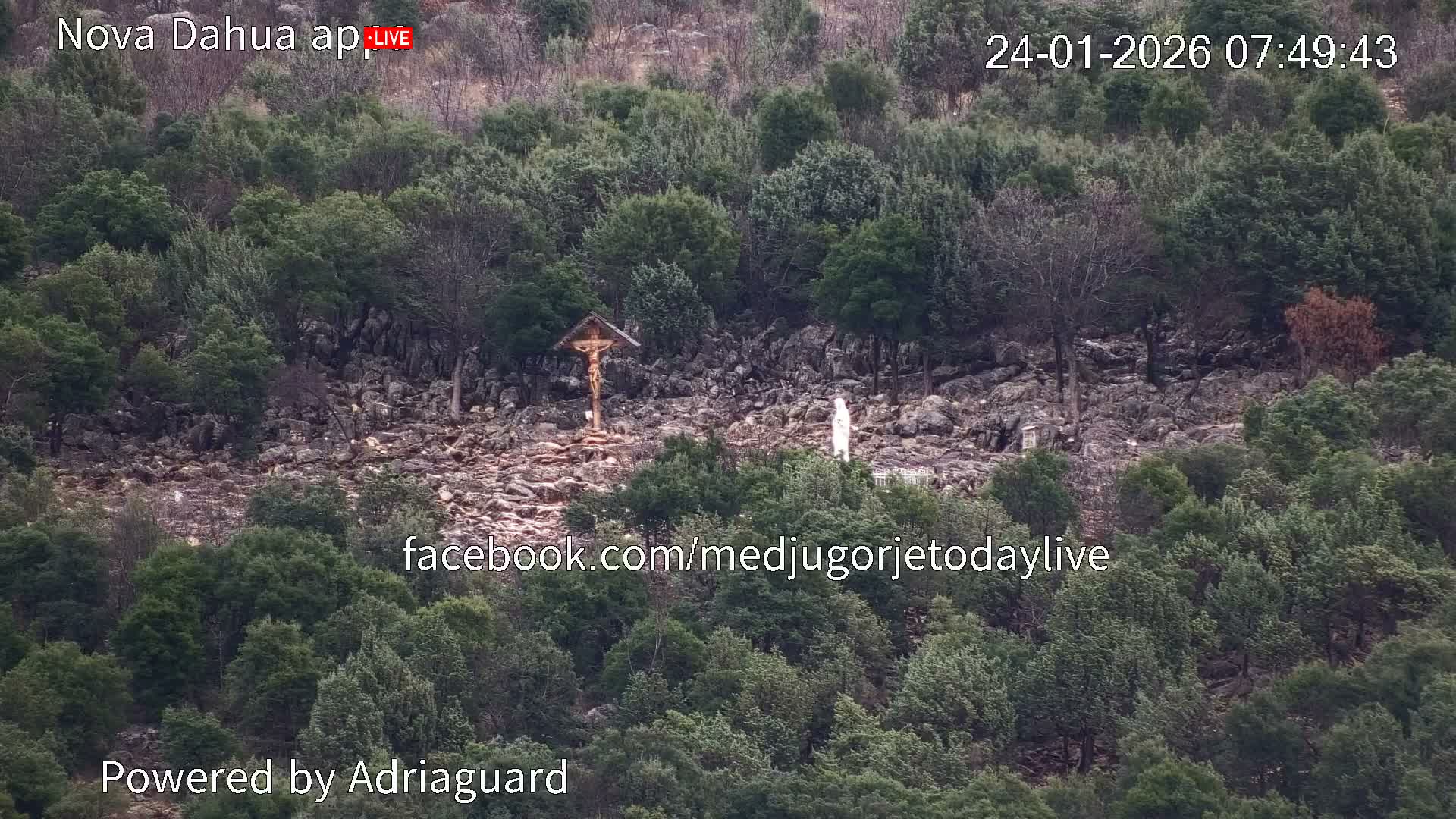 Medjugorje, Apparition Hill Prayer Area Live Cam - Bijakovici, Citluk, Herzegovina-Neretva, Federation of Bosnia and Herzegovina, Bosnia and Herzegovina