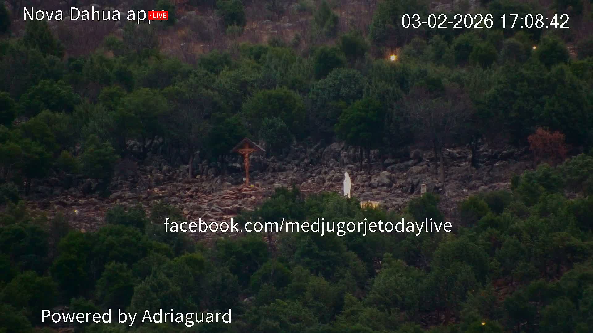 Medjugorje, Apparition Hill Prayer Area Live Cam - Bijakovici, Citluk, Herzegovina-Neretva, Federation of Bosnia and Herzegovina, Bosnia and Herzegovina