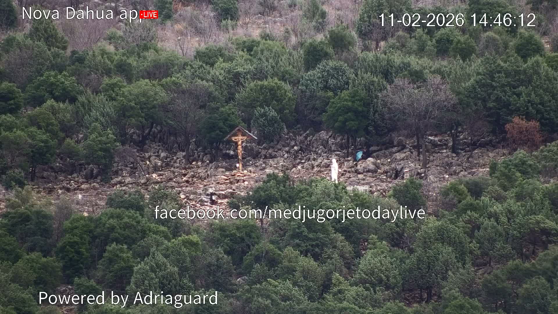 Medjugorje, Apparition Hill Prayer Area Live Cam - Bijakovici, Citluk, Herzegovina-Neretva, Federation of Bosnia and Herzegovina, Bosnia and Herzegovina