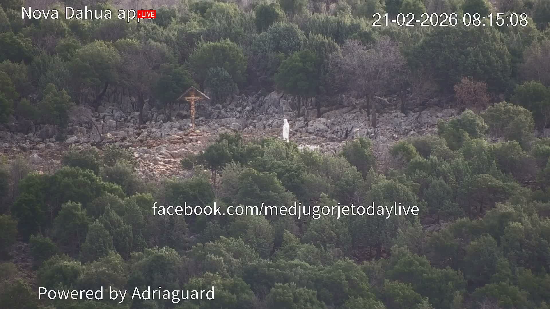 Medjugorje, Apparition Hill Prayer Area Live Cam - Bijakovici, Citluk, Herzegovina-Neretva, Federation of Bosnia and Herzegovina, Bosnia and Herzegovina